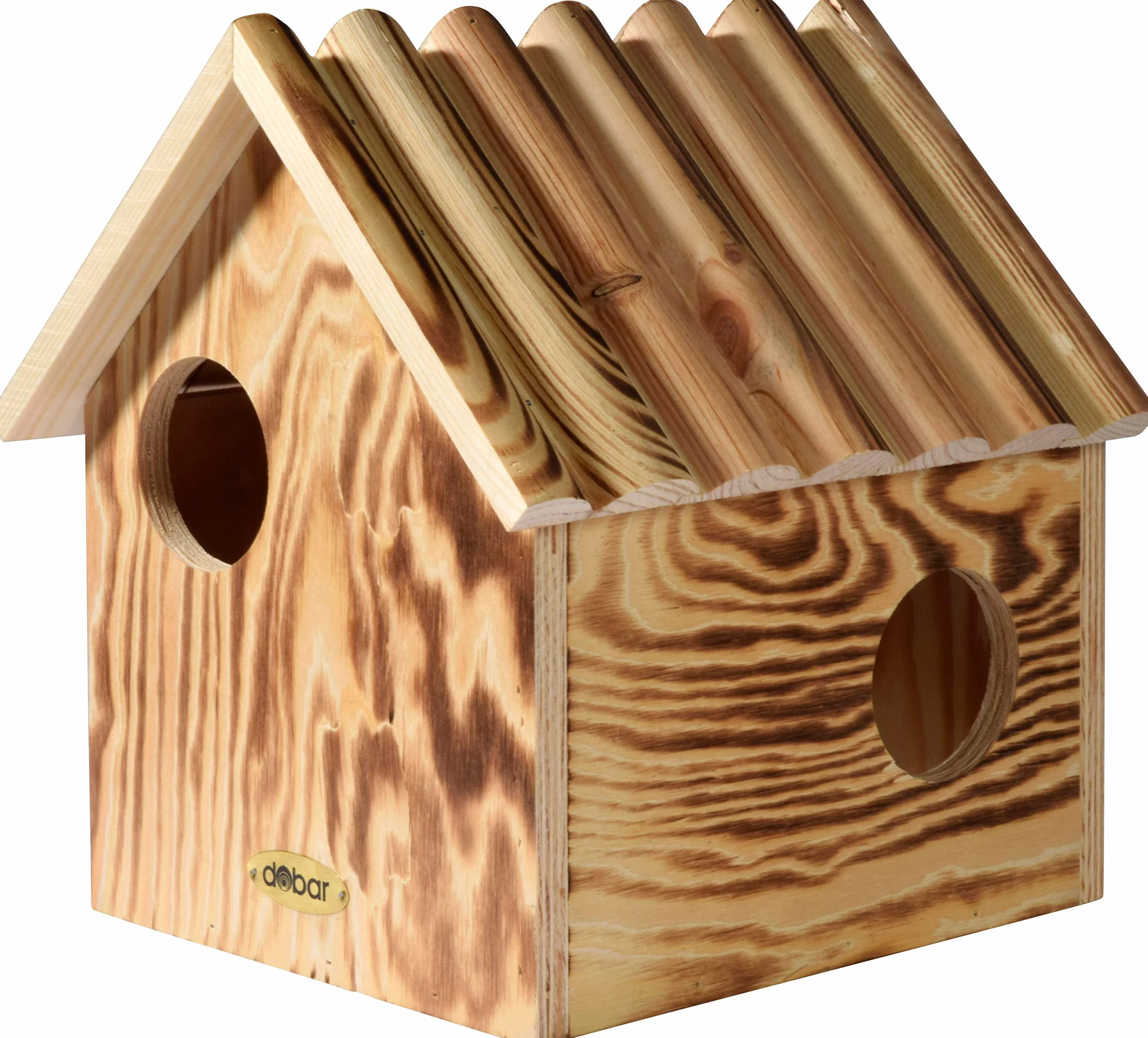 dobar® 22231FSCe kobel wiewiórek - domek dla wiewiórek z litego drewna - karmnik dla wiewiórek - dom do spania wiewiórek z 3 wejściami - 26 x 26 x 29 cm - podpalany