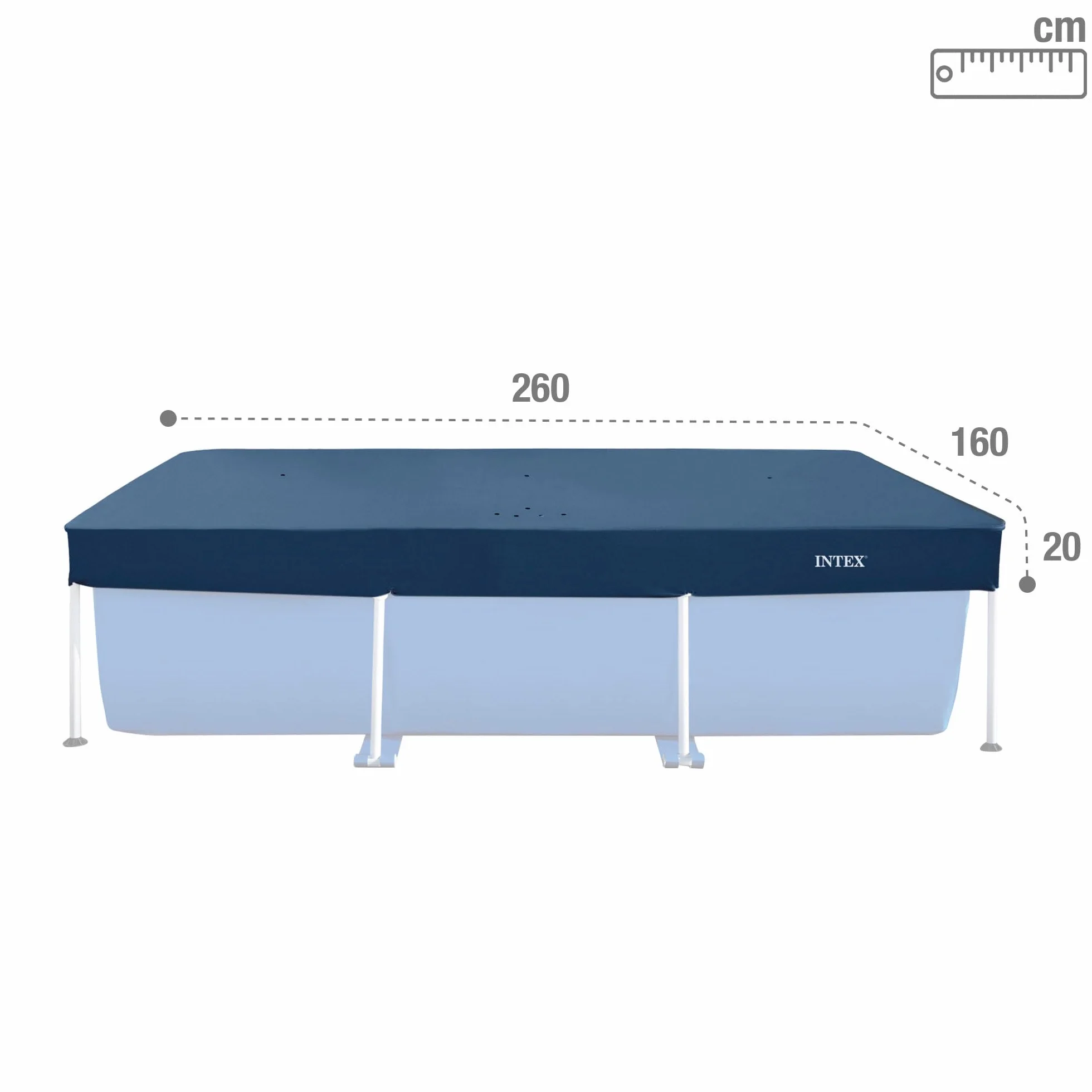 Intex Pokrowiec na Basen, Niebieski, 2,6 m x 1,6 m