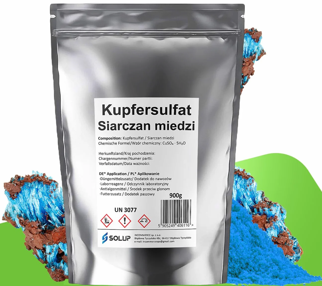 Siarczan miedzi 900G do basenu i ogrodu