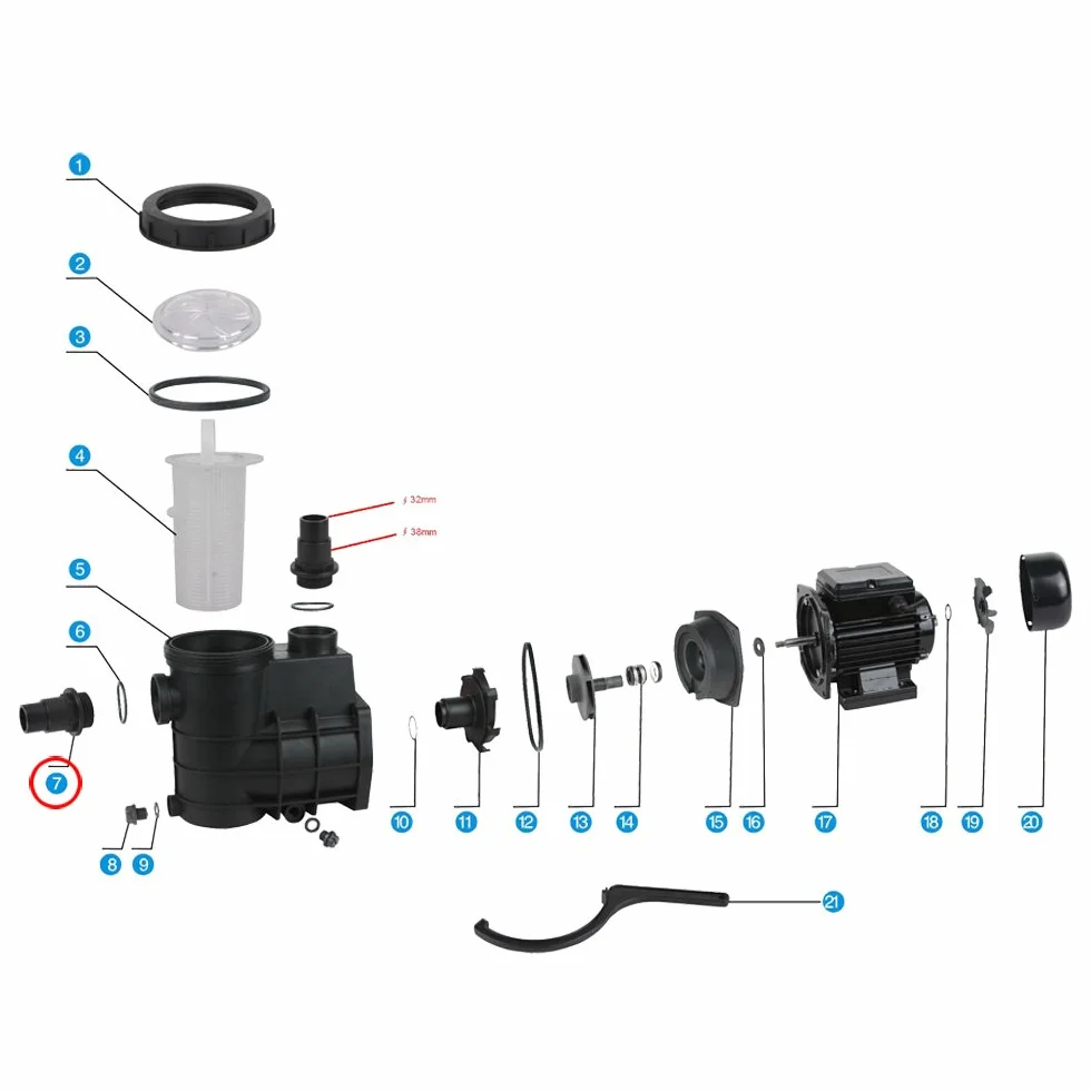 SunSun pompa basenowa 220W 5000l/h z wyłącznikiem pływakowym