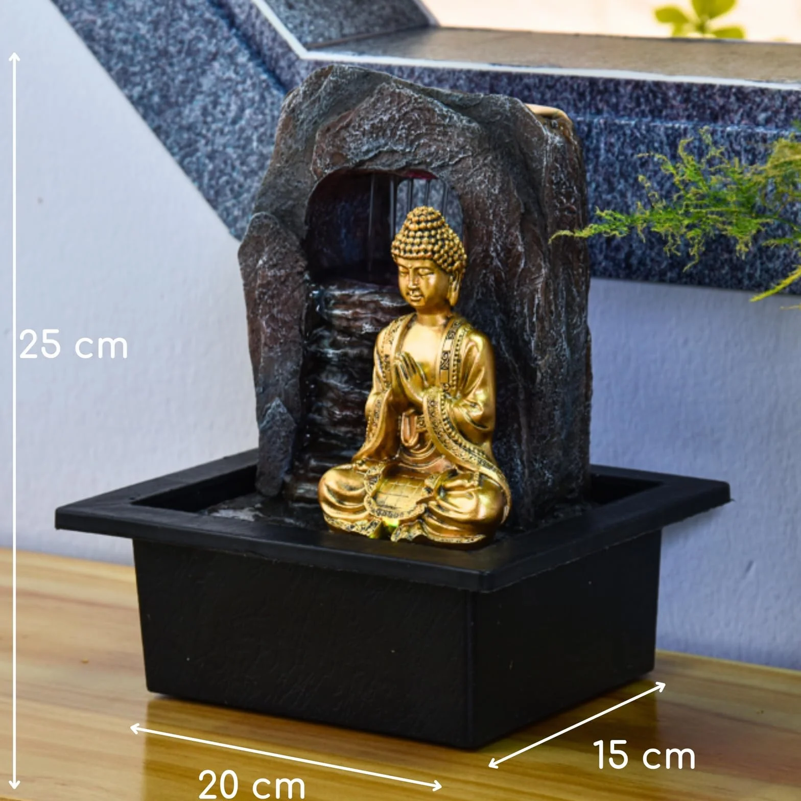 Zen'Light Zen Dao fontanna, żywica syntetyczna, brąz, 21 x 17 x 25 cm