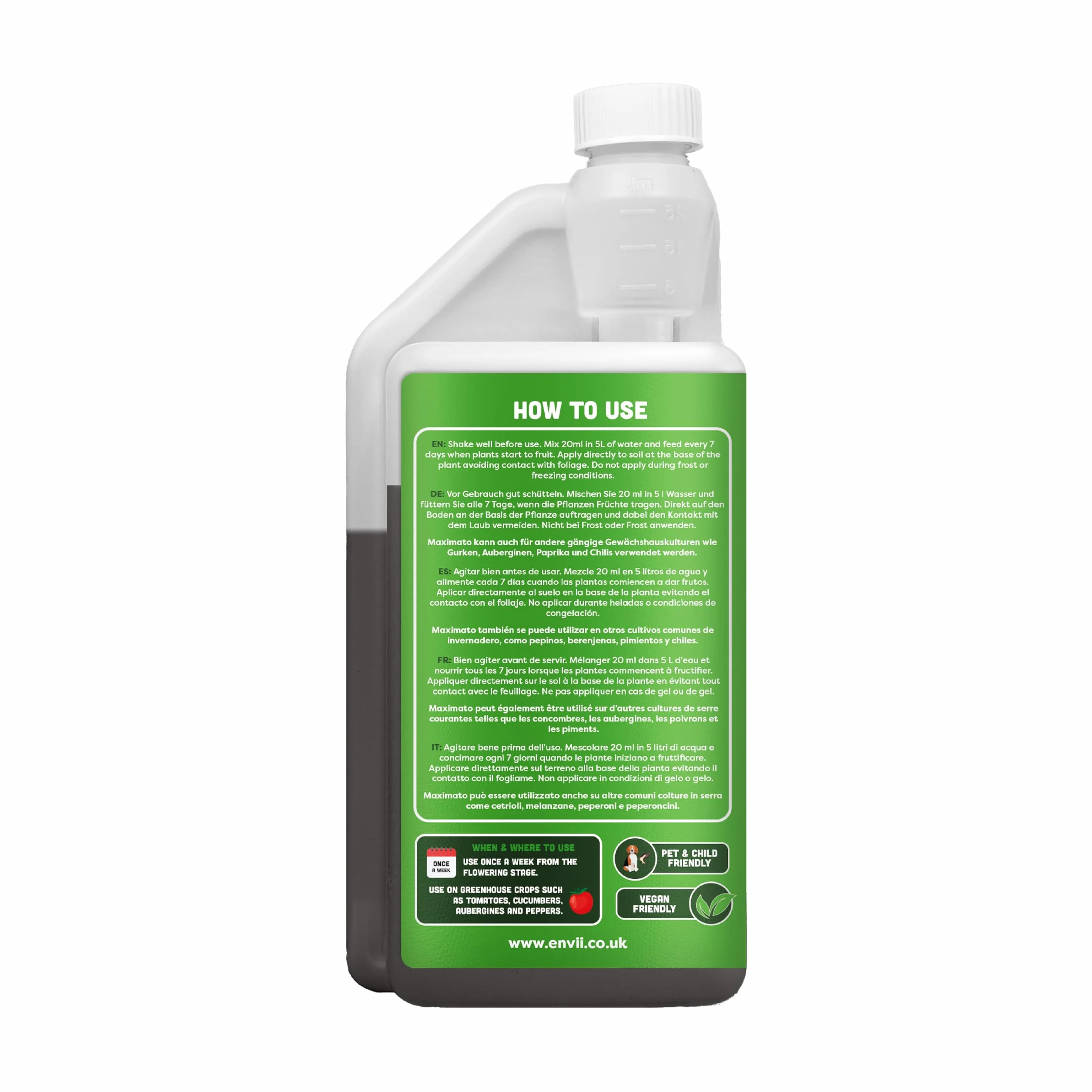 Envii Maximato – bio nawóz do pomidorów – poprawia wzrost roślin i zbieranie pomidorów 500 ml