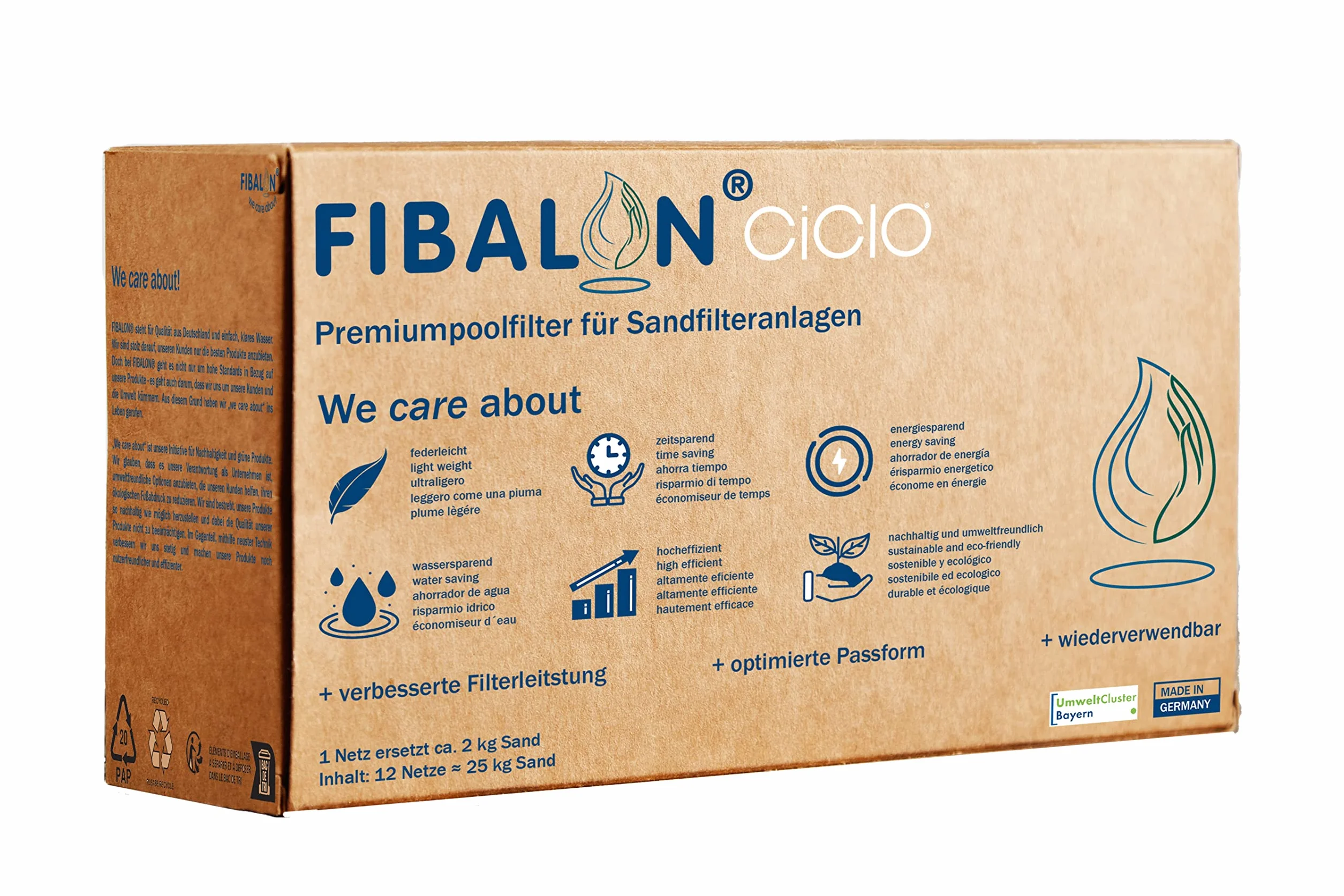 CiCLO® Piłki filtrujące do basenów klasy premium, 12 siatek, zrównoważony, przyjazny dla środowiska materiał filtrujący o najlepszej wydajności filtrowania, akcesoria basenowe wielokrotnego