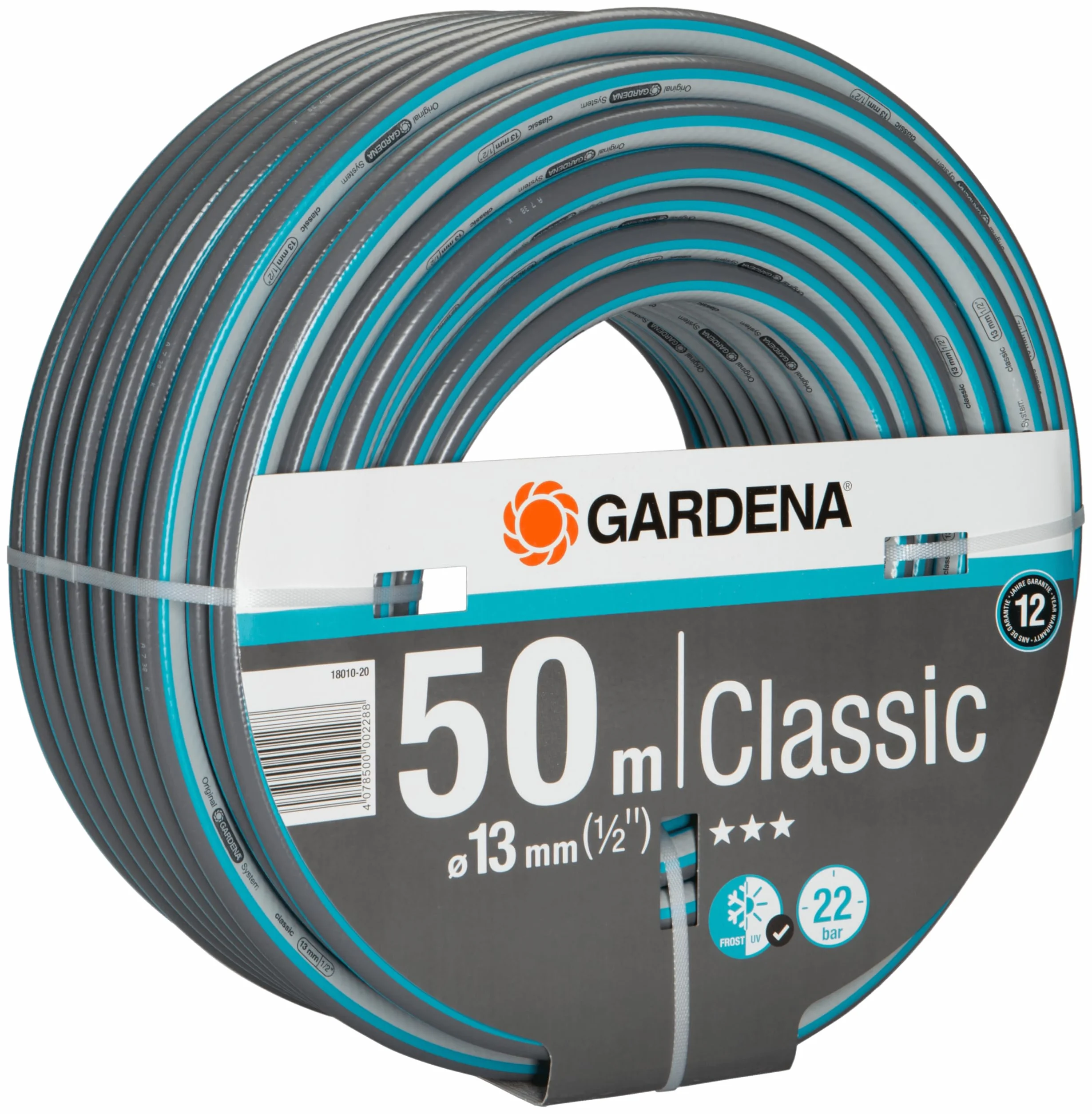 Gardena Classic wąż ogrodowy 13 mm (1/2") 50 m, odporny na UV, 22 bary (18010-20)