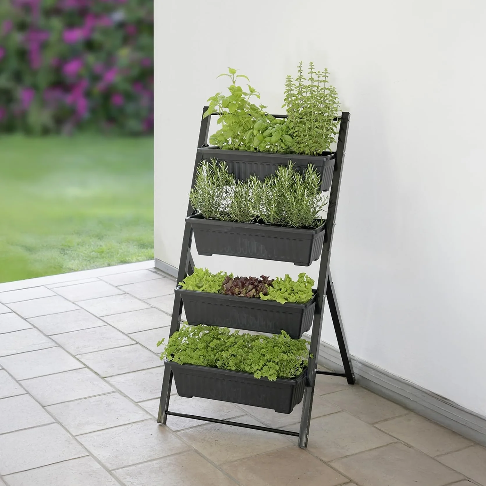 Maximex Pionowa podwyższona grządka 4 poziomy regulowany kąt nachylenia 56,5 x 108 x 62 cm