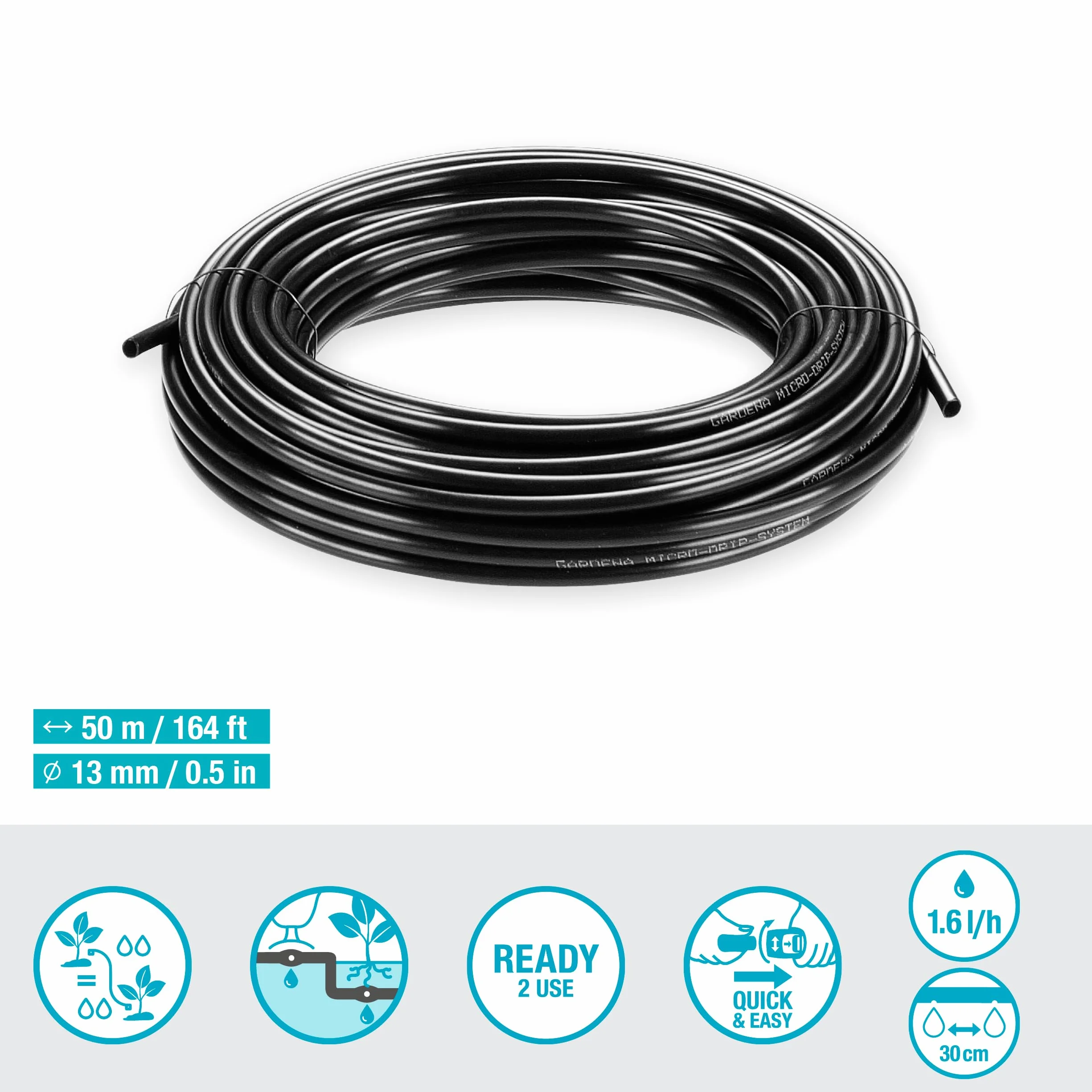 Linia kroplująca Micro-Drip-System nad i pod ziemią 50 m