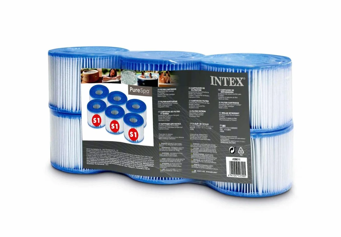 Intex Kartridże do Spa Biały Niebieski 6 Sztuk