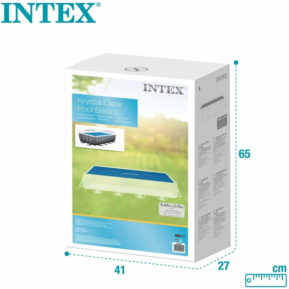 Intex Telo Termico per Piscina Rettangolare 549x274 cm Polietilene Blu 28016
