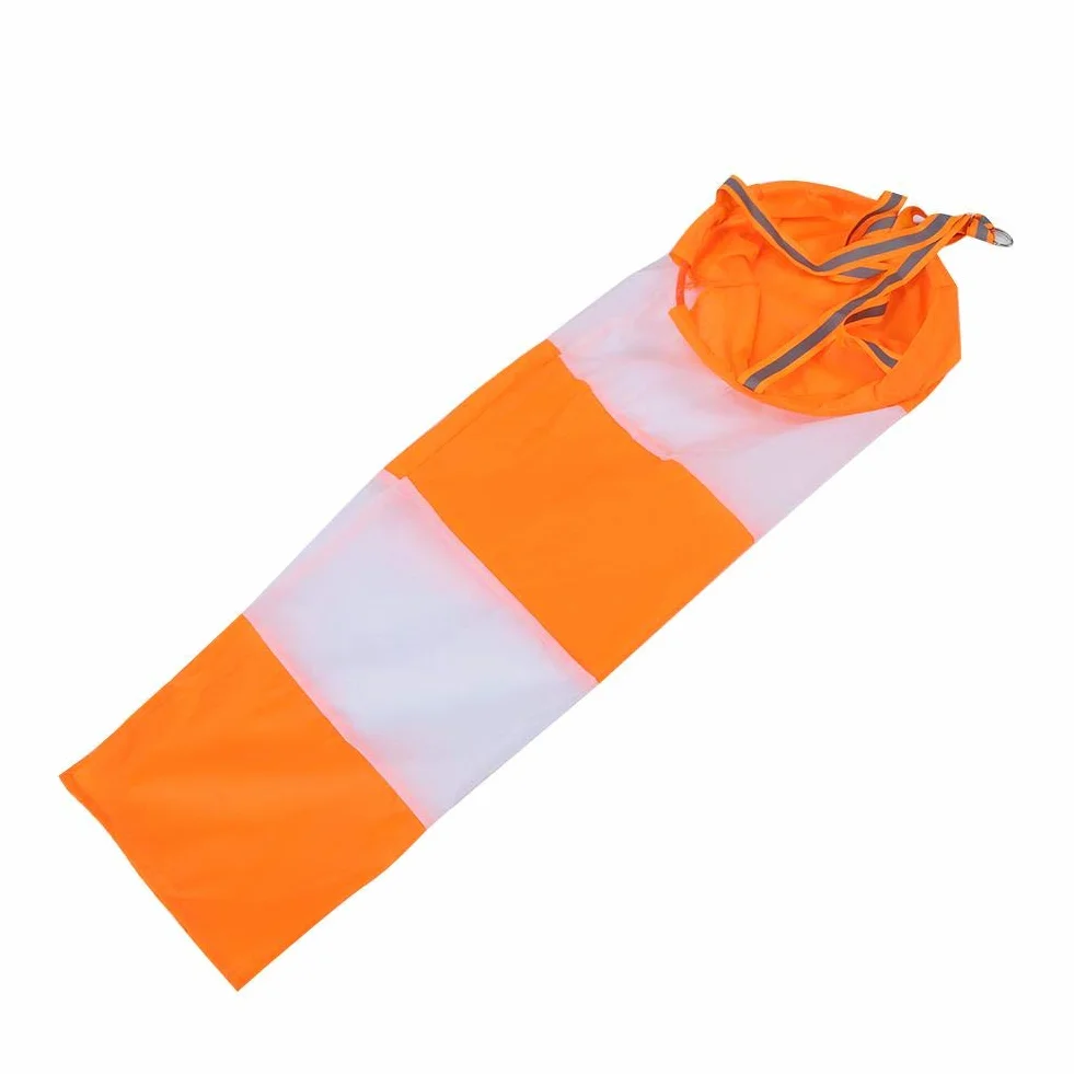 Windsock Rip-stop Czerwone Białe Fluorescencyjne Wodoodporne Nylon Kierunek Wiatru Pomiar 0,8 m