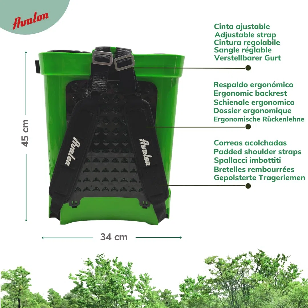 Avalon - Opryskiwacz plecakowy elektryczny 16 L, regulowane ciśnienie 0-6,2 bar, 8 dysz, 2 lancy, akumulator 12 V 8 Ah