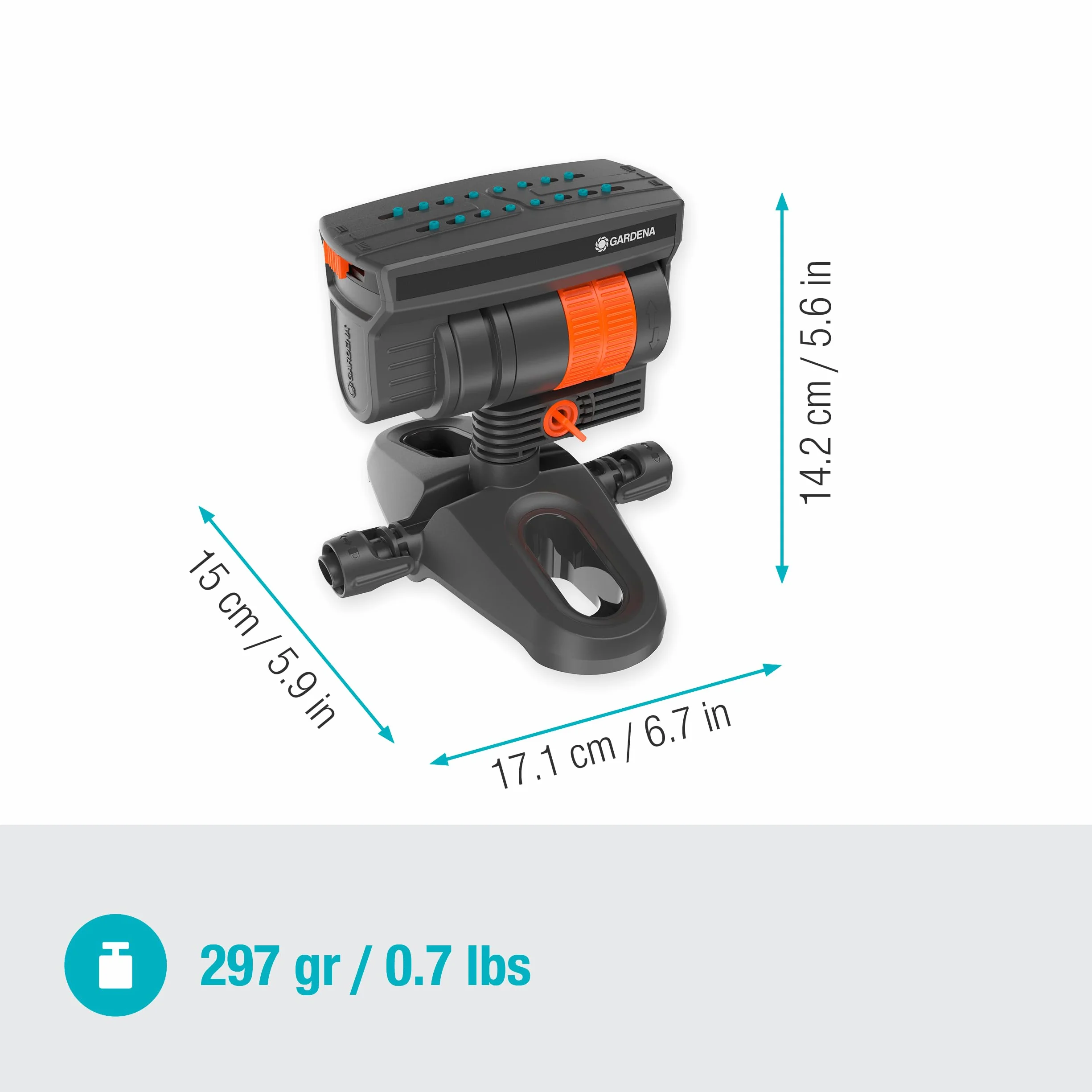 Gardena system Micro-Drip zraszacz czworokątny OS 90: Zraszacz do autom. systemu nawadniania, ustawianie do powierzchni prostokątnych do 90 m², technika połączeniowa Quick & Easy (13325-20)