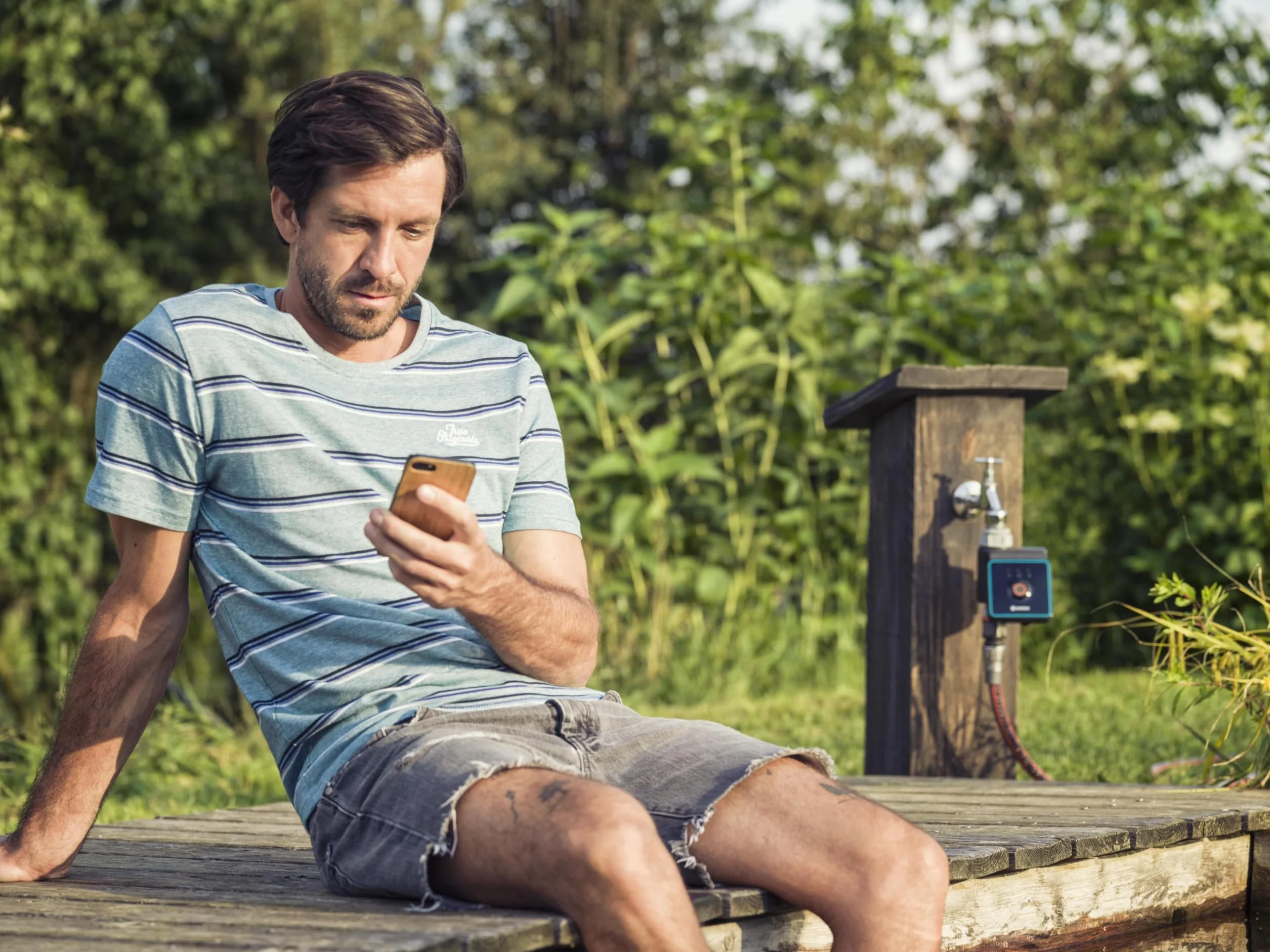 Gardena sterownik nawadniania za pomocą aplikacji Bluetooth®: Autom. nawadnianie ogrodu i balkonu, konfig. za pomocą aplikacji, cykle nawadniania w 3 harmonogramach, zasięg 10 m (01889-20)