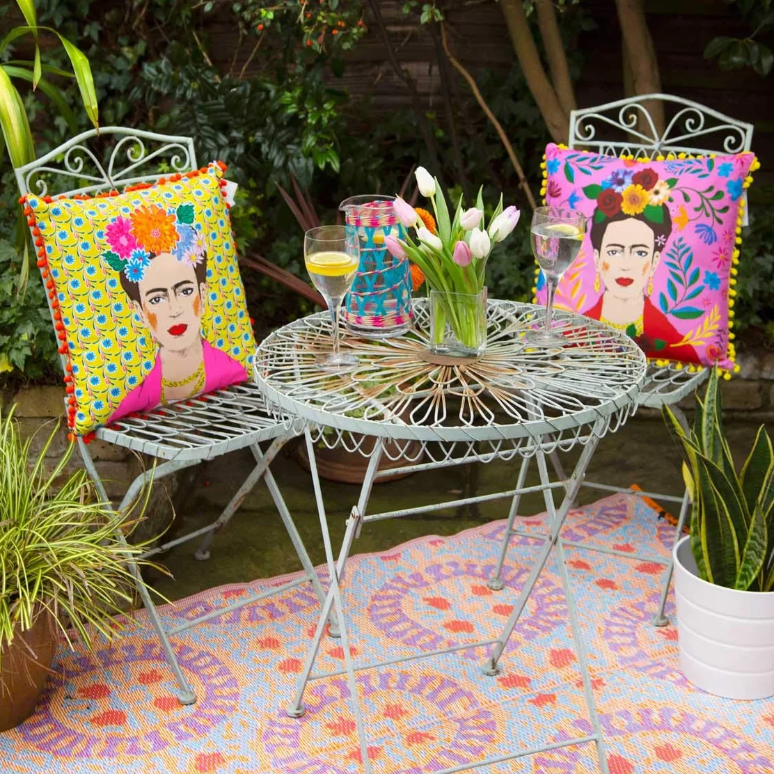 Boho Tkany wodoodporny dywanik zewnętrzny antypoślizgowa mata dwustronnym wzorem geometrycznym do ogrodu patio tarasu