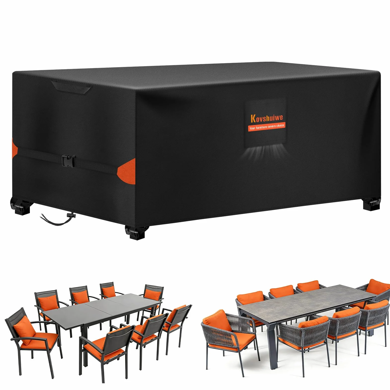 Pokrowiec na meble ogrodowe 210x170x74 cm wodoszczelny 420D Heavy Duty
