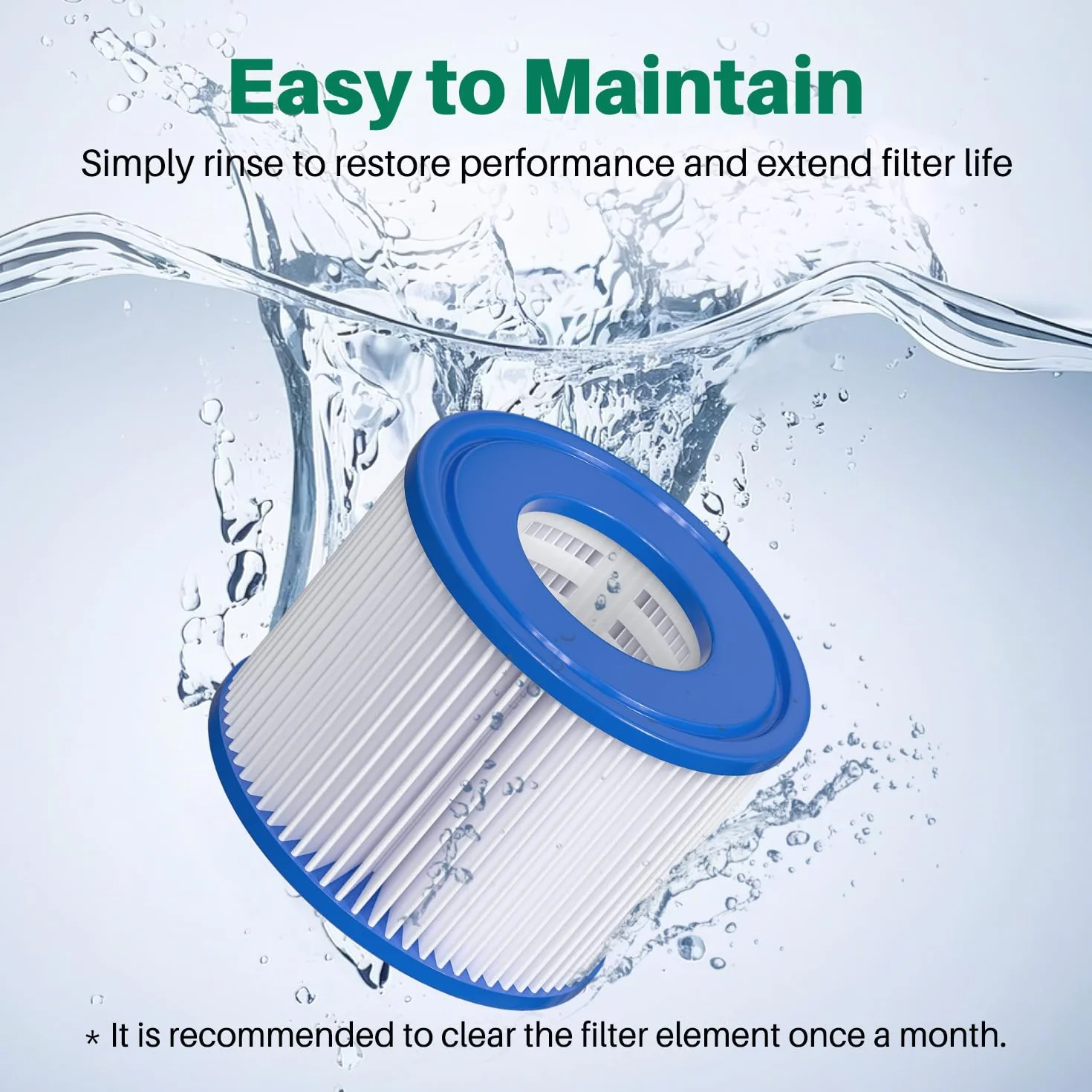 TOREAD Zamiennik filtra do wanny z hydromasażem Bestway do typu VI, Coleman SaluSpa 90352E, Lay-Z-Spa Miami, 6 szt