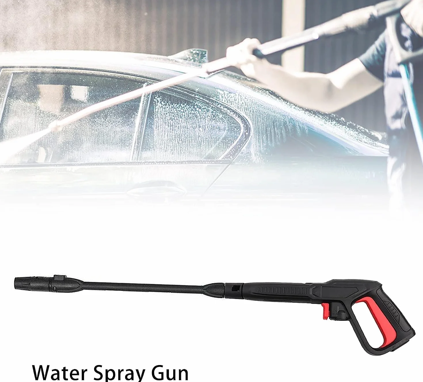 YUET Trigger wysokociśnieniowy pistolet myjka strumieniowa zestaw akcesoriów system szybkiego uwalniania do Bosch AQT Black & Decker, dysza natryskowa do lancy brudnej, regulowany wąż czyszczący 2350