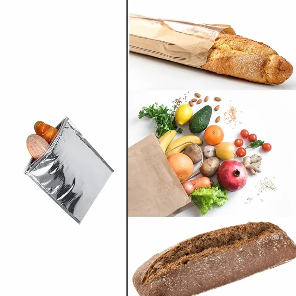 Zestaw 5 izolowanych toreb na kanapki, torby chłodzącej, wodoodpornej aluminiowej folii, torby piknikowe do szkoły, pikniku, kempingu, podróży na świeżym powietrzu (25 * 30 cm) Torba izolowana