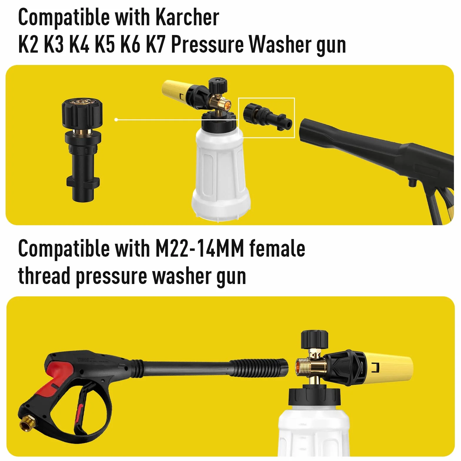 Lanca piankowa do myjki wysokociśnieniowej Karcher K2-7, dozownik mydła, butelka Fomer, dysza natryskowa