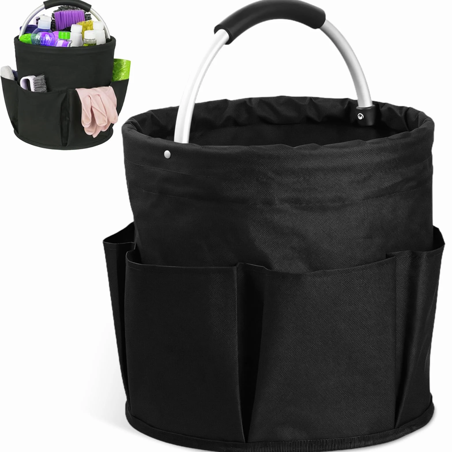 Składany organizer na środki czyszczące 28 cm z 6 przegródkami, uniwersalny kosz na narzędzia