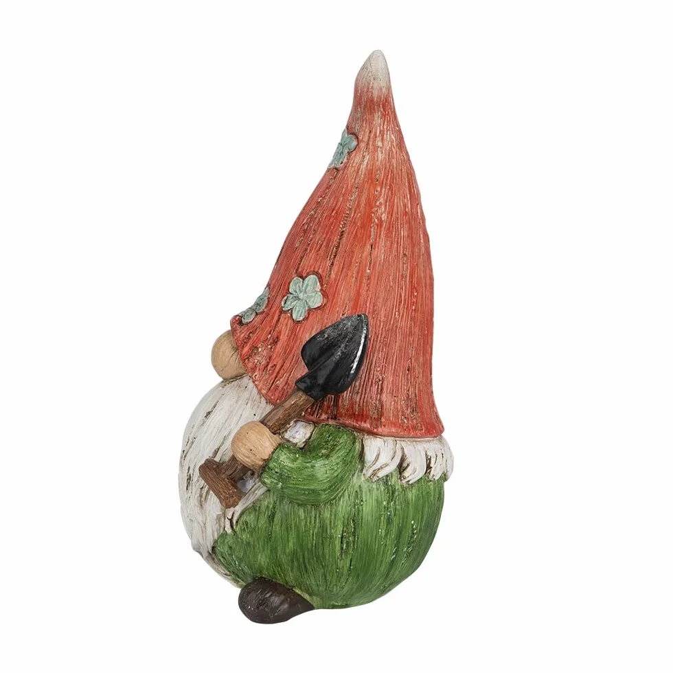 Dekoracyjna figurka krasnala z łopatą 21 cm krasnal ogrodowy