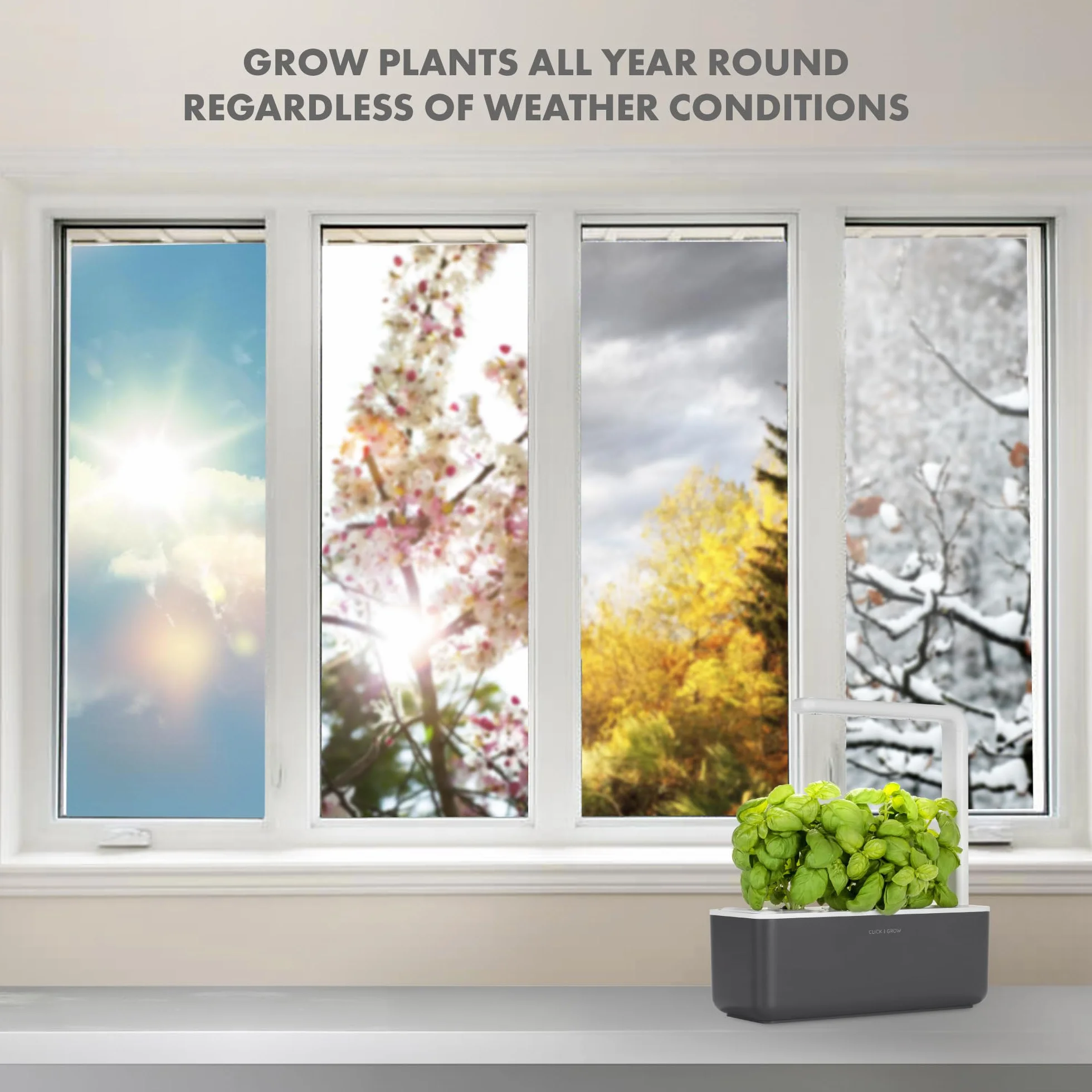 Click & Grow Smart Garden 3 Donica dla Roślin, Ciemnoszary, 30 x 28 x 10 cm
