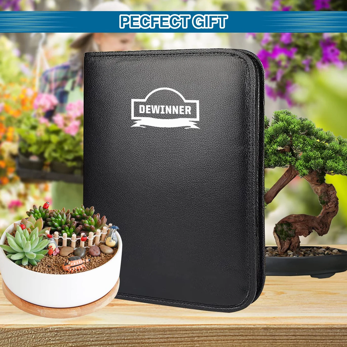 DEWINNER Bonsai Zestaw narzędzi ogrodniczych 24 sztuk, torba do przechowywania, rękawice ogrodowe