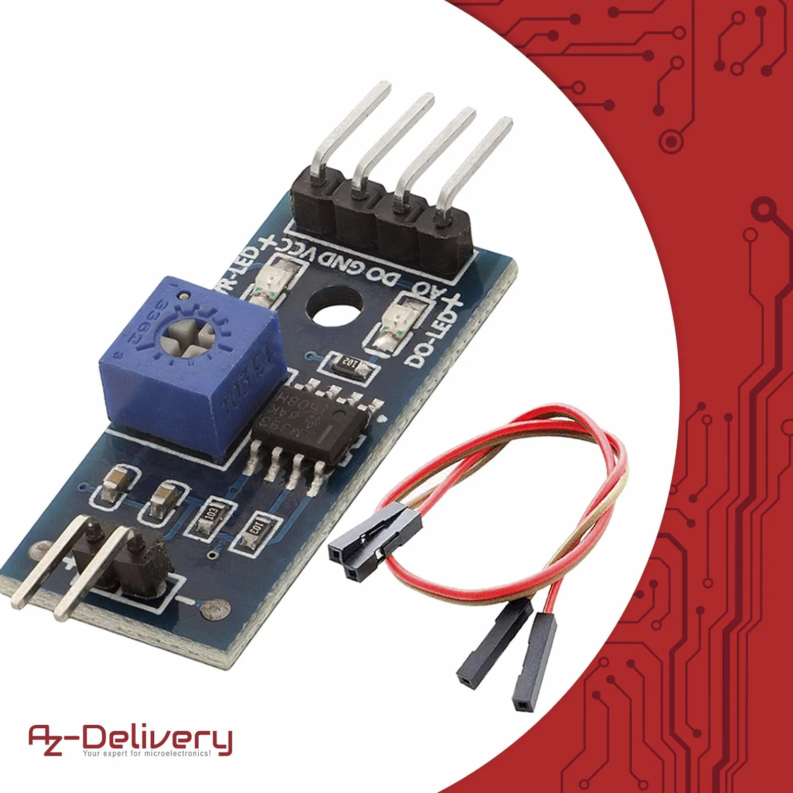 AZDelivery 5 x Czujnik wilgotności gleby Higrometr wilgotności gleby Moduły kompatybilny z Arduino w tym e-Book!