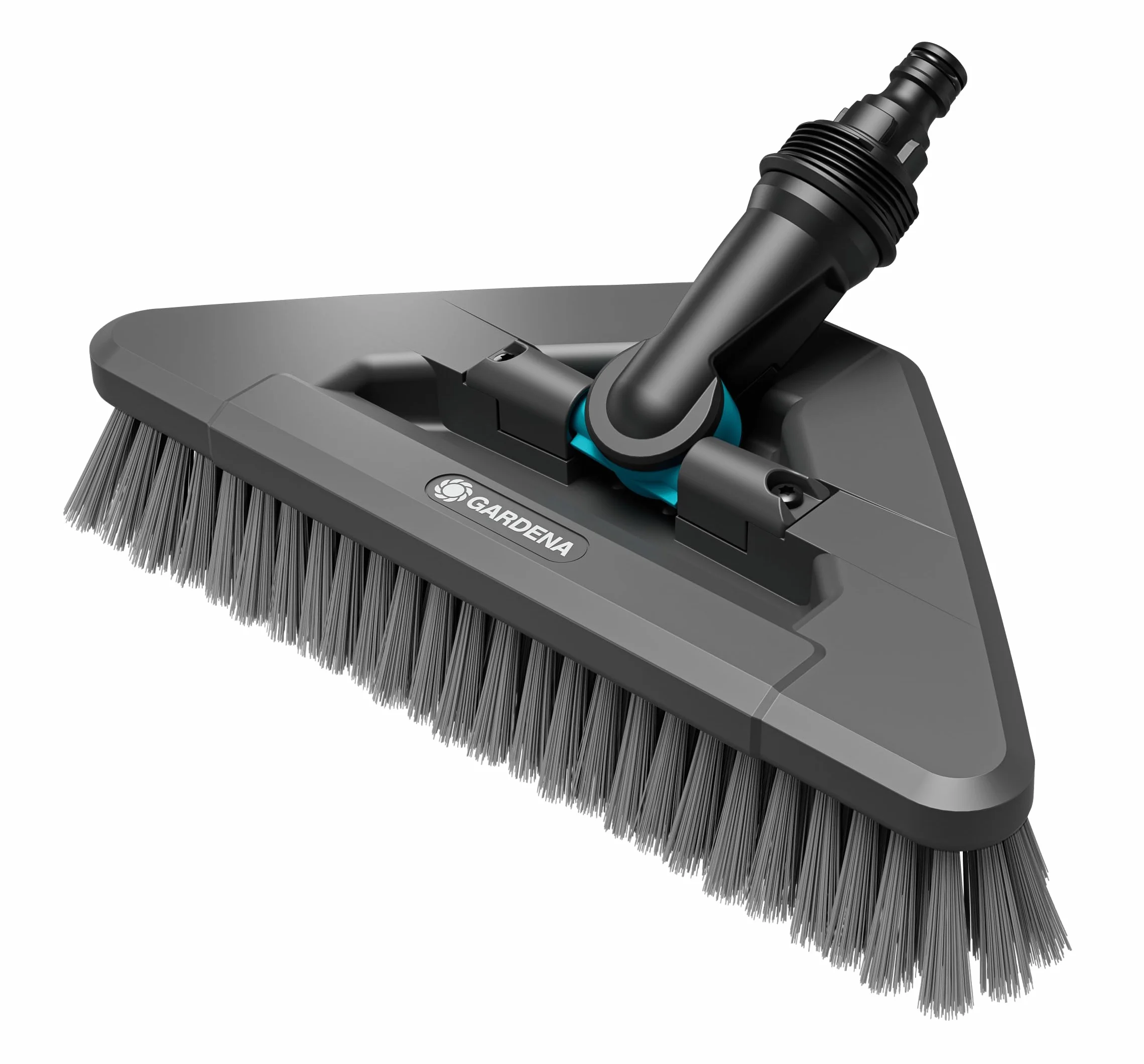 Gardena Szczotka do trzonka Cleansystem soft flex: do czyszczenia wrażliwych powierzchni, forma trójkąta, miękkie włosie, obrotowa, połączenie z Cleansystem, do większych powierzchni (18812-20)