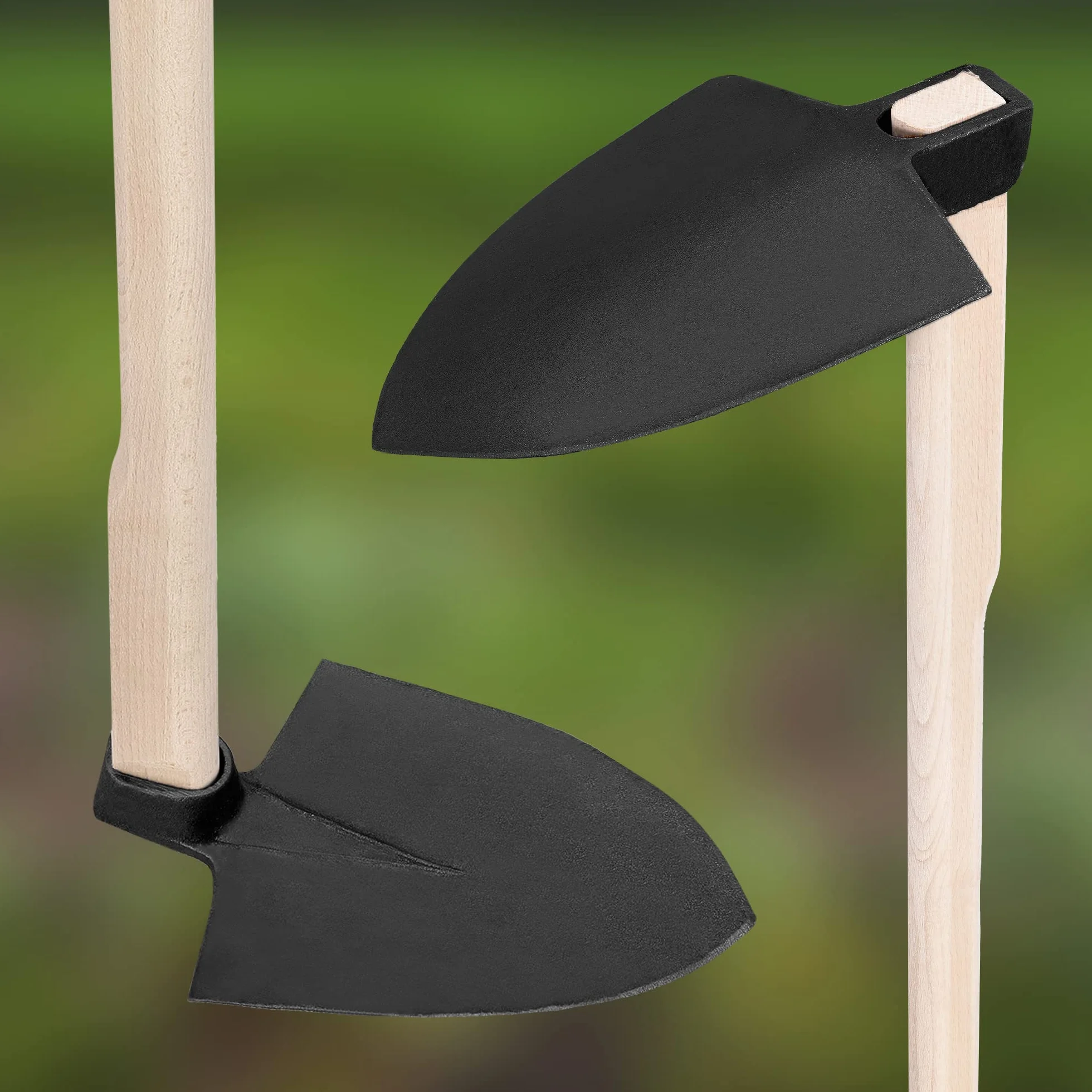 KOTARBAU® Motyka ogrodowa rozmiar z kutej stali z drewnianym trzonkiem narzędzie ogrodowe, 210mm