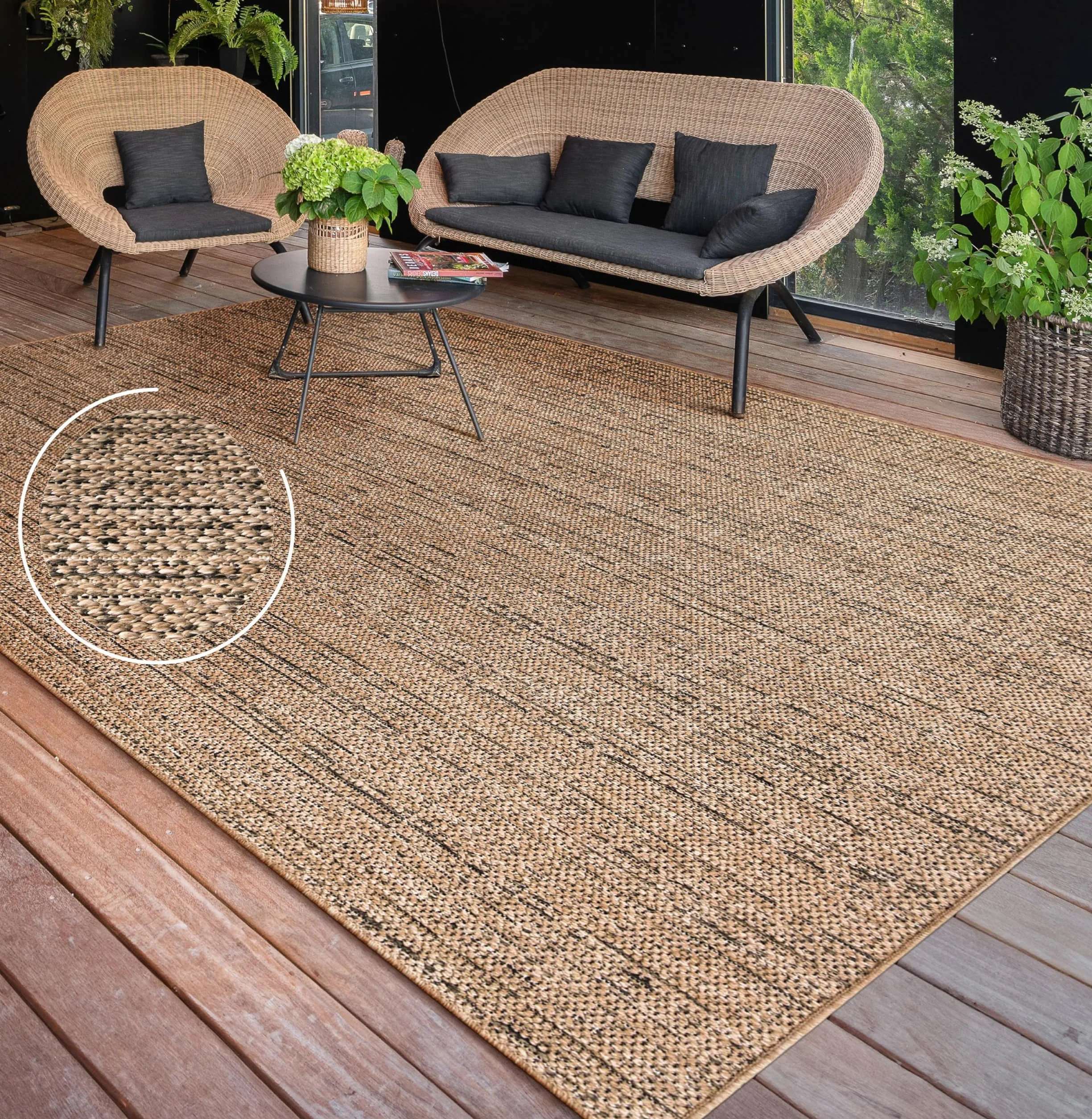 Paco Home Dywan Zewnêtrzny Taras Balkon Dywan Do Kuchni Mo¿na Praæ W Pralce Boho Jednokolorowy, Rozmiar:80x150 cm, Kolor: Be¿owy