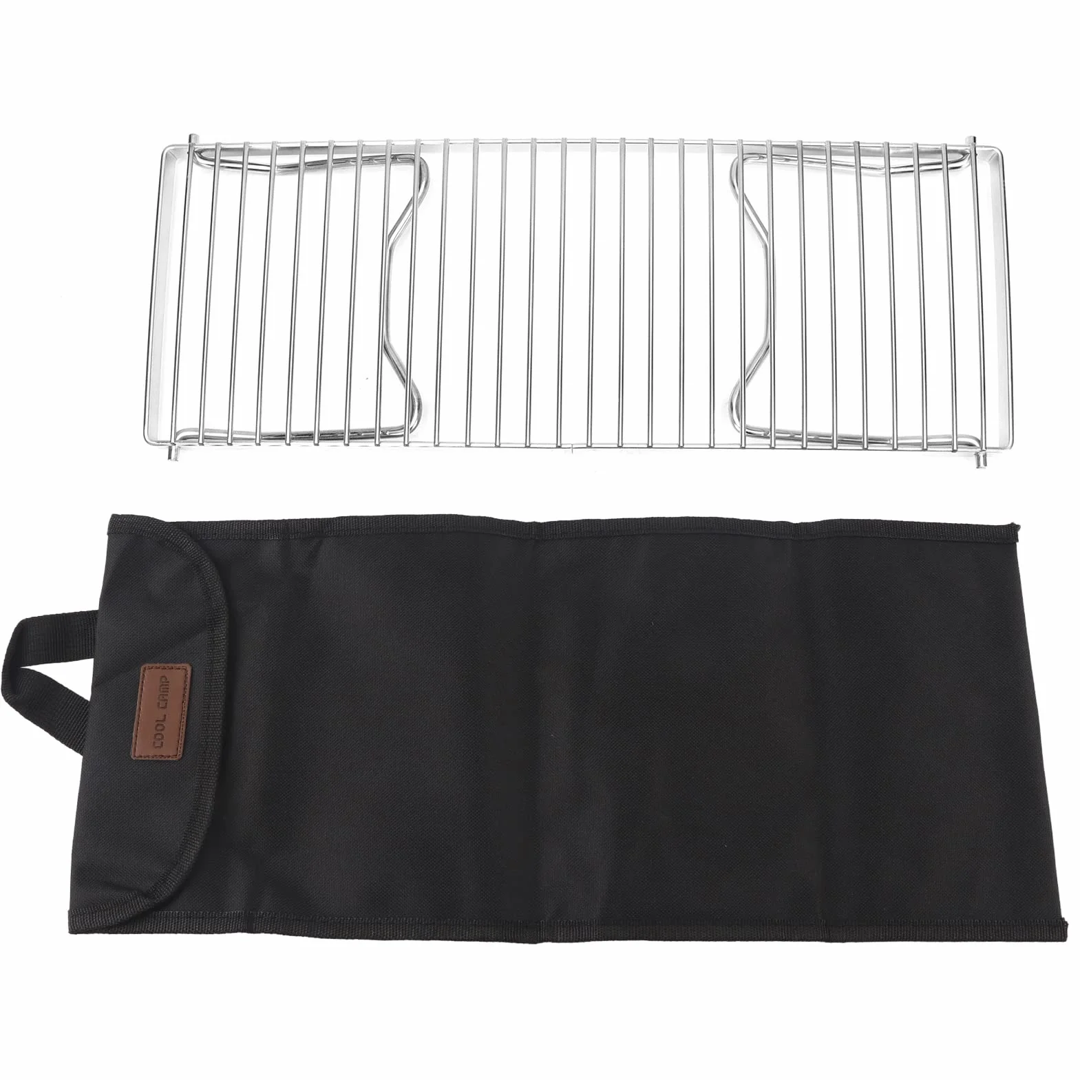 Grill Ogniskowy ze Stali Nierdzewnej, Przenośny Składany Grill Ognisko Ruszt do Grilla Uniwersalny Stojak Na Grilla Na Kemping Na Zewnątrz Domu 44 X 16 Cm