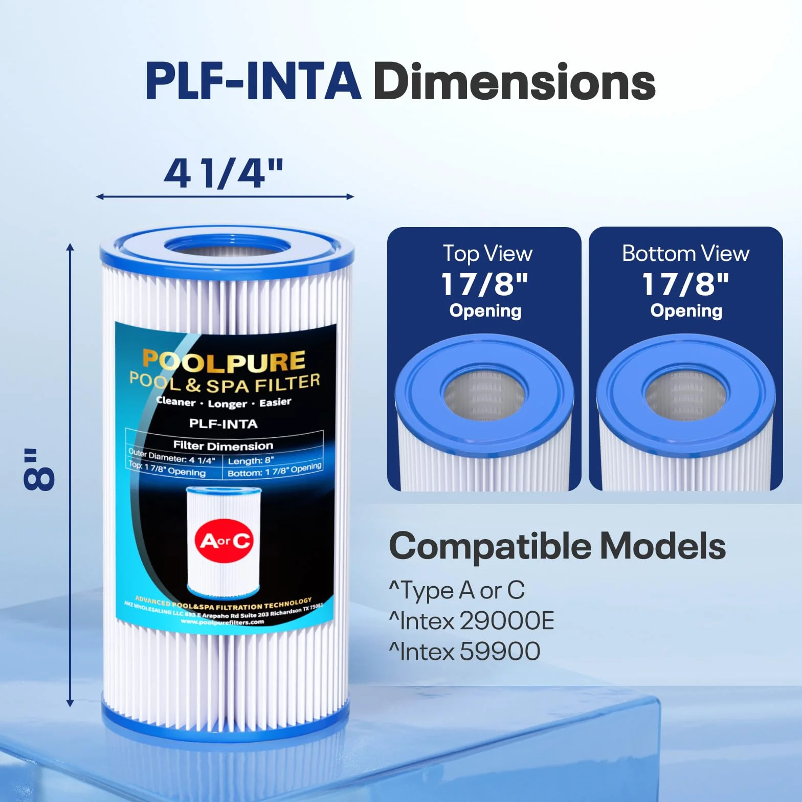POOLPURE Wymienne filtry basenowe typu A C 29000E 59900E do pompy Intex 2 szt.