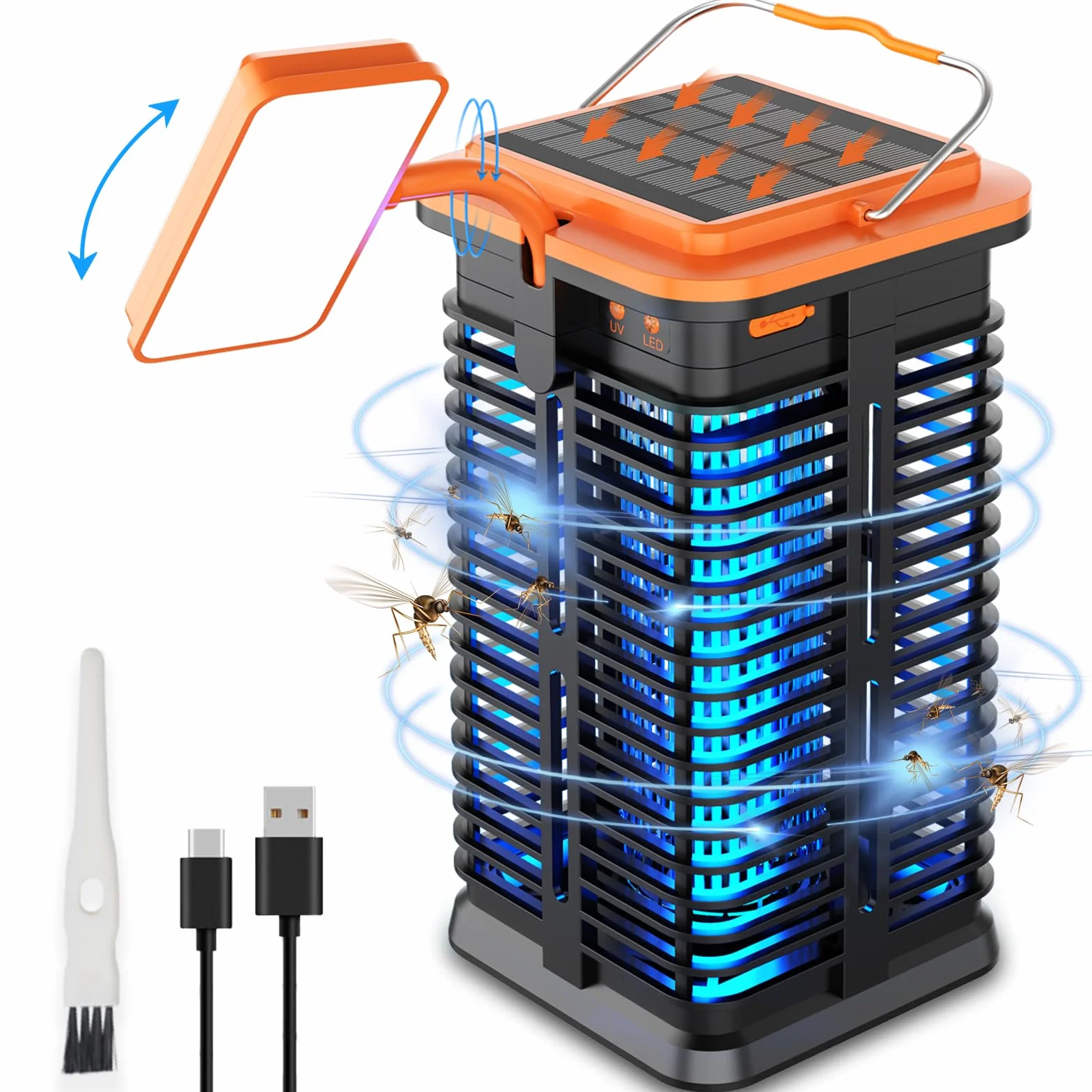 Homesuit solarna pułapka na komary 4200 V lampa UV ładowana USB wodoszczelna
