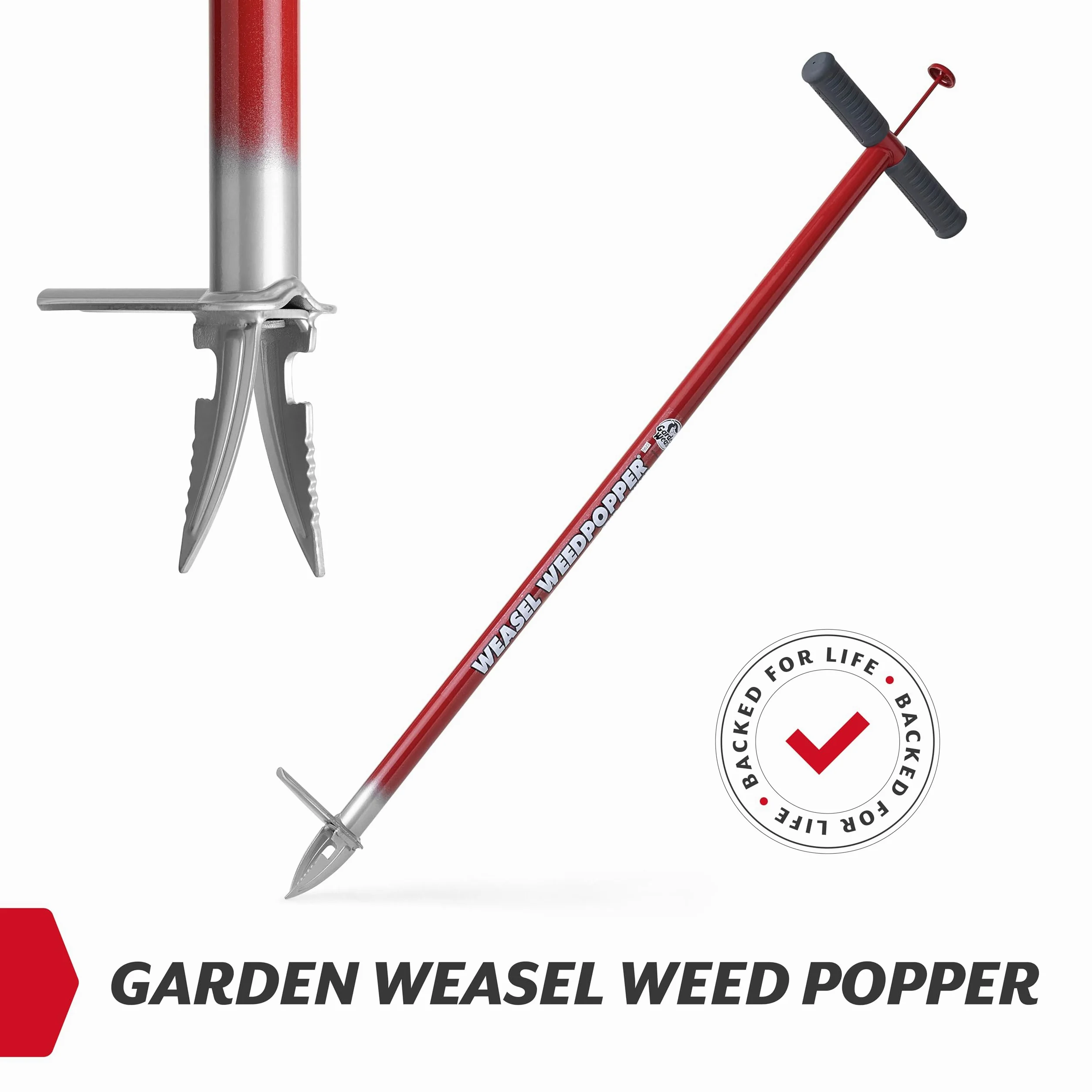GARDEN WEASEL WeedPopper Step & Twist – czarny ergonomiczny uchwyt, narzędzie do usuwania chwastów do usuwania mniszka lekarskiego, trawy krabowej i korzeni, wytrzymały trawnik i chwastownik ogrodowy