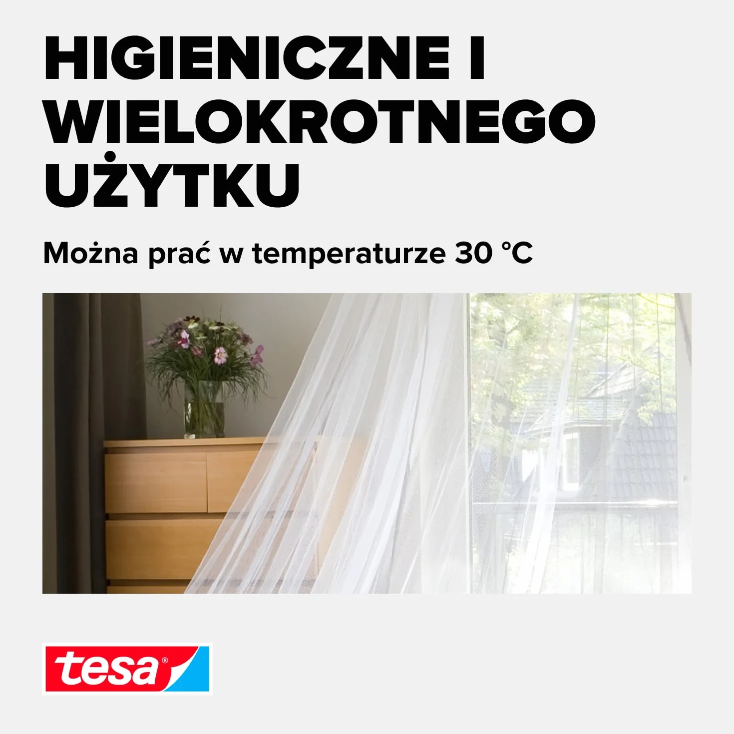 tesa Insect Stop Comfort Moskitiera na Łóżko 125 x 250 cm Biała