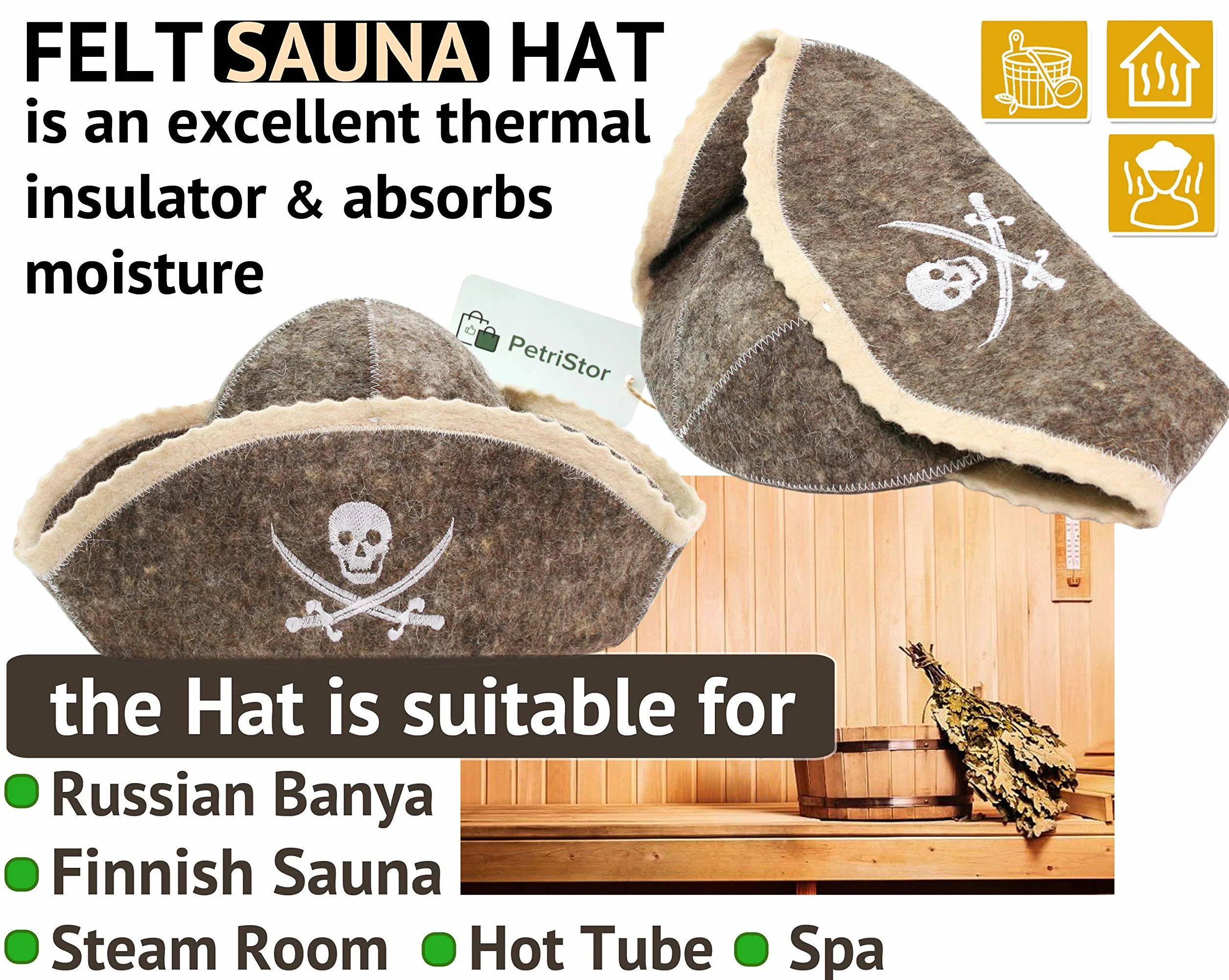 Wełniana czapka do sauny dla mężczyzn i kobiet, ochrona włosów, filibuster czapka do sauny dla mężczyzn, filcowa czapka do sauny, wełna, 100% naturalna, ochrona włosów do sauny, akcesoria do domu,