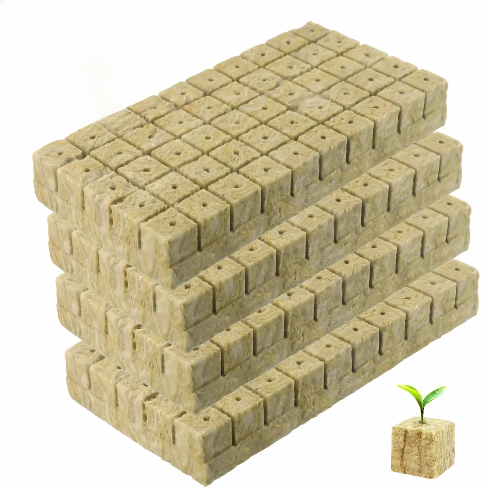 200 sztuk wełny kamiennej kostki 2,5 x 2,5 x 2,5 cm Rockwool Cube mata do uprawy wełny kamiennej do uprawy hydroponiki, do bezglebowych sadzonek, sadzonek, roślin klonowanych