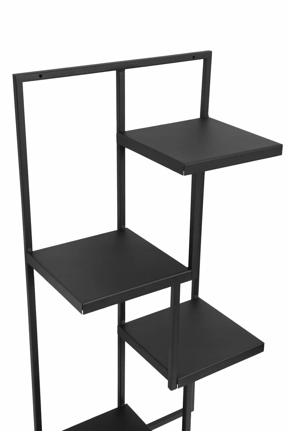Naścienna Półka na Rośliny - Wiszący Stojak na Kwiaty - Wykonany z Metalu - Nowoczesny Dekor Ścienny do Salonu, Pokoju Nastolatka, Sypialni, Kuchni - 38x20x80cm - QUATTRO RIPIANI Czarny