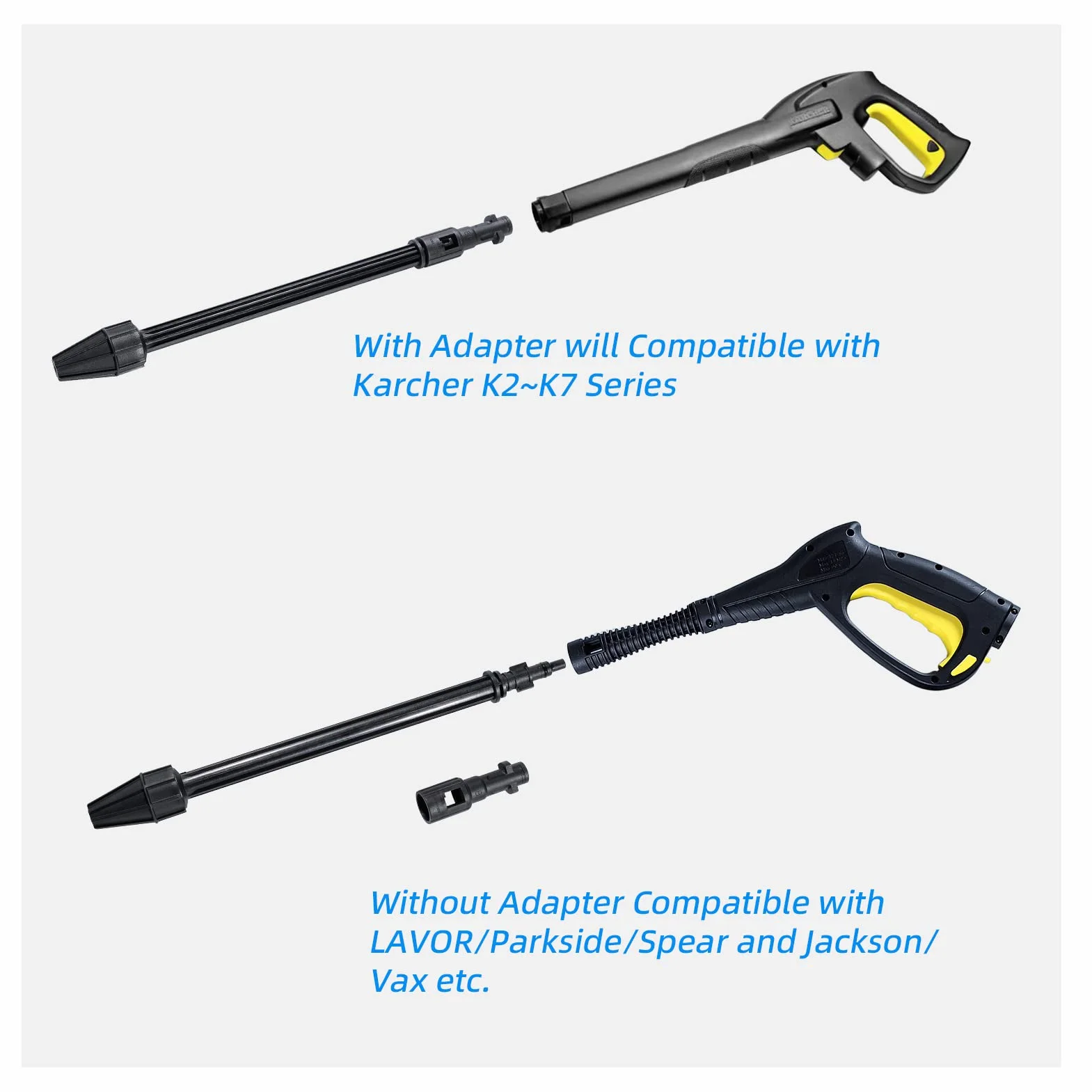 YUET Dirt Blaster 170bar Wysuwana lanca wymienna do Kärcher/Lavor/Lidl Parkside Karcher K2 K3 K4 K5 K6 K7, moc turbo obrotowa, dysza pistoletu wysokociśnieniowego do czyszczenia samochodu