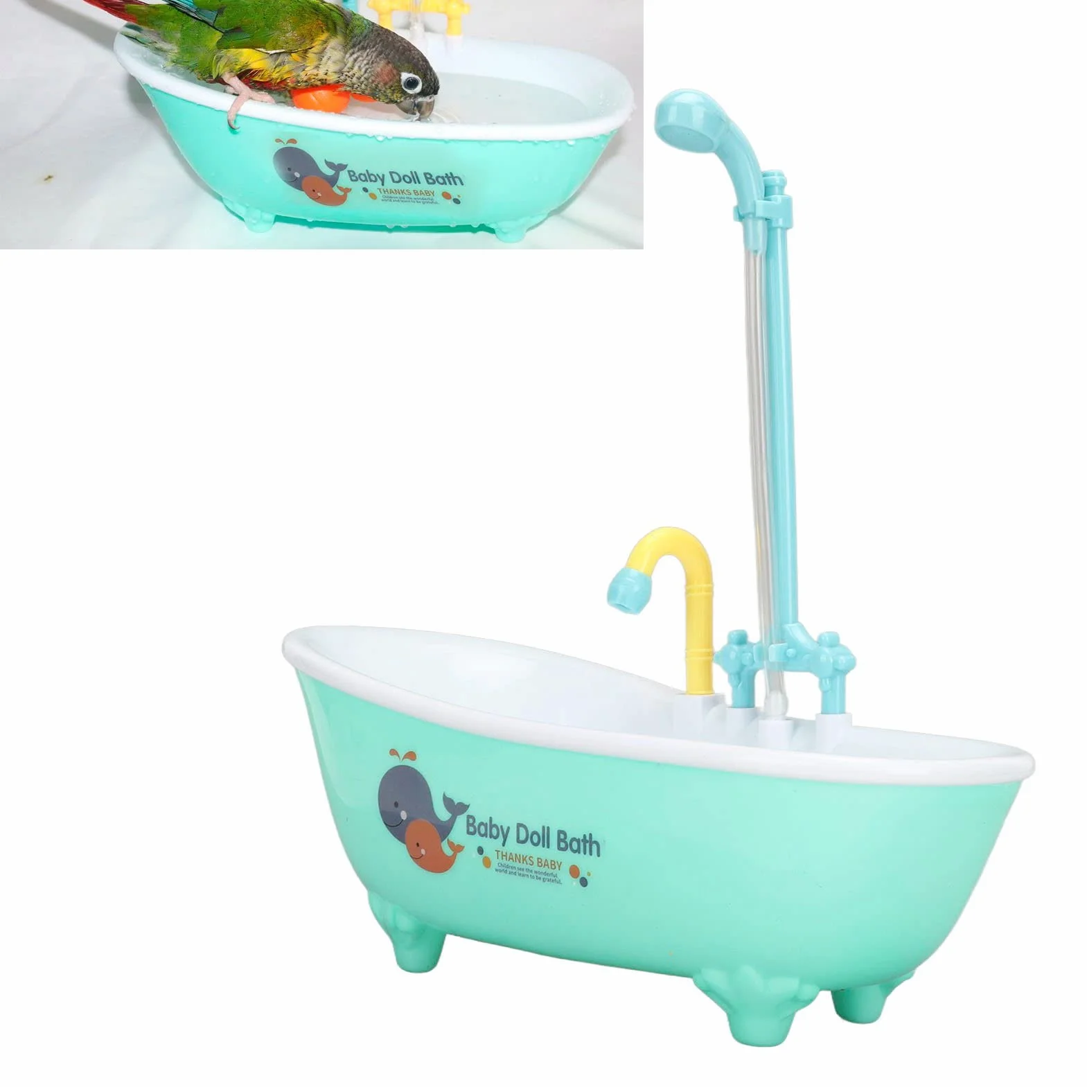 Automatyczna Wanna Papugi, Wanna Papugi Cute Bird do Zabawy i Kąpieli, Prysznic dla Ptaków Wanna Podajnik Miska