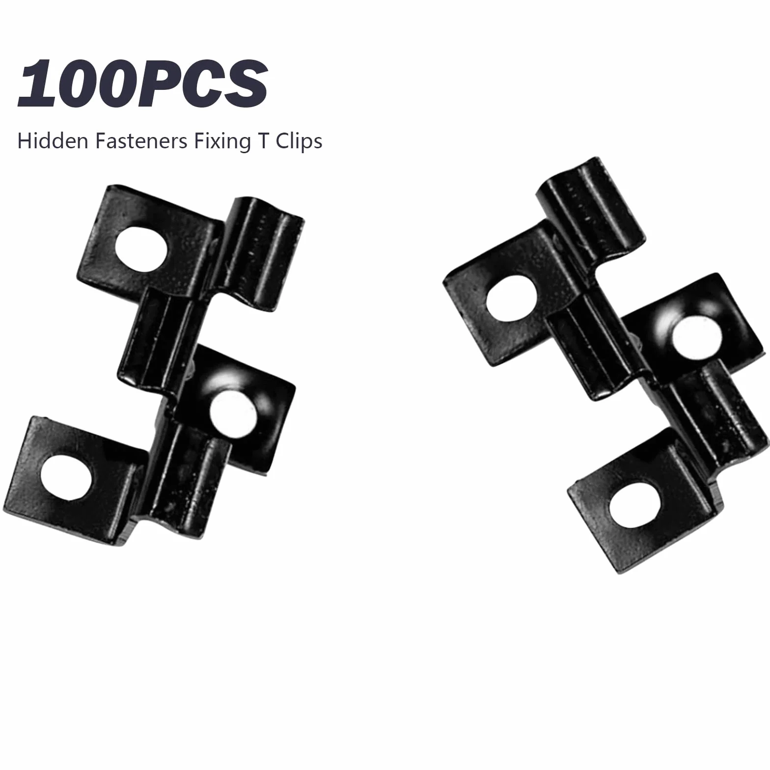 100 sztuk klipsy ze stali nierdzewnej WPC do deski, klipsy do montażu desek tarasowych (kolor czarny, 7,5 mm)