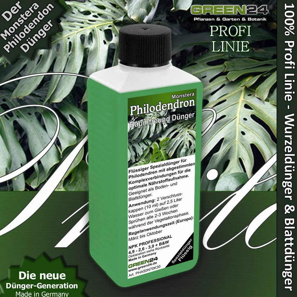 GREEN24 Monstera (liść okienny) i filodendron (przyjaciel drzewa) nawóz płynny NPK do filodendronu, skrzydła okiennego