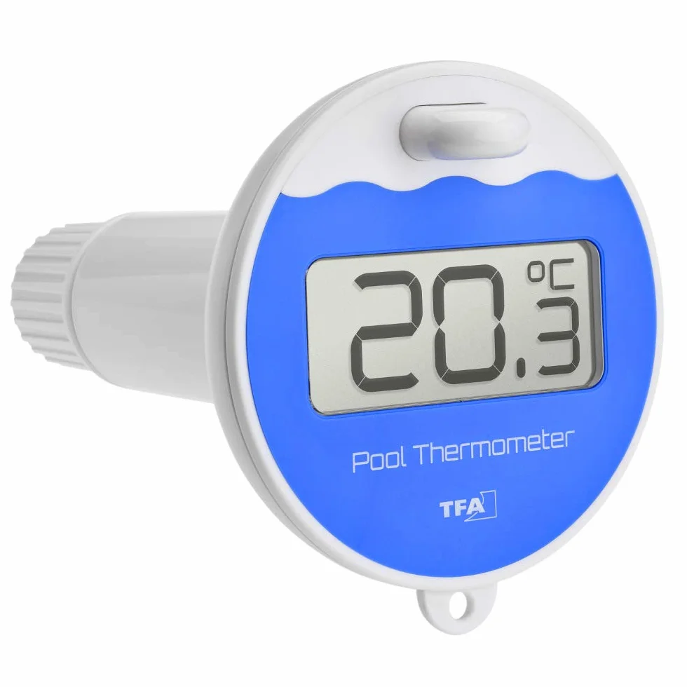 TFA Dostmann nadajnik basenowy z wyświetlaczem, ze wskaźnikiem temperatury, temperatura wody, czarny, dł. 110 x szer. 110 x wys. 185 mm