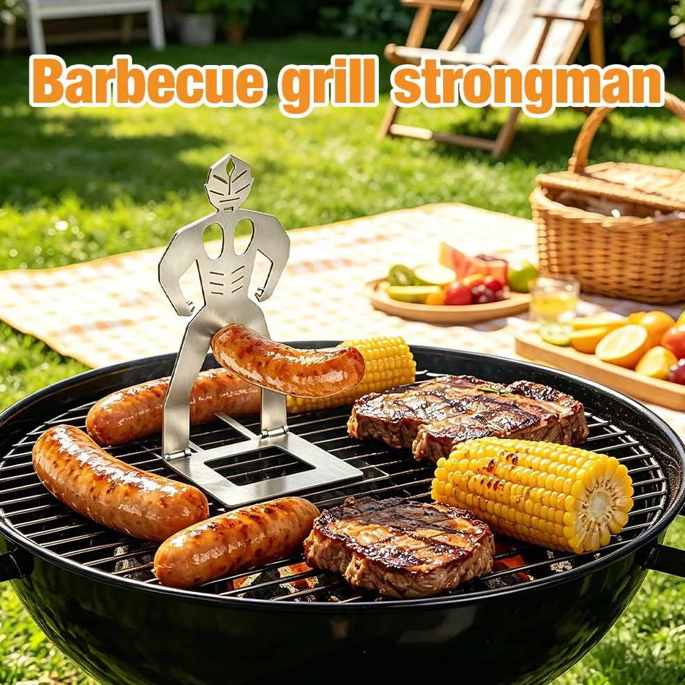 4 sztuki stojaków na kiełbasy ze stali nierdzewnej, kreatywny stojak na wędliny, stojak na grill, Hot Dog BBQ Tools, Spoof The Kiełbaski, na kemping, piknik na świeżym powietrzu i do kuchni, 1 sztuka