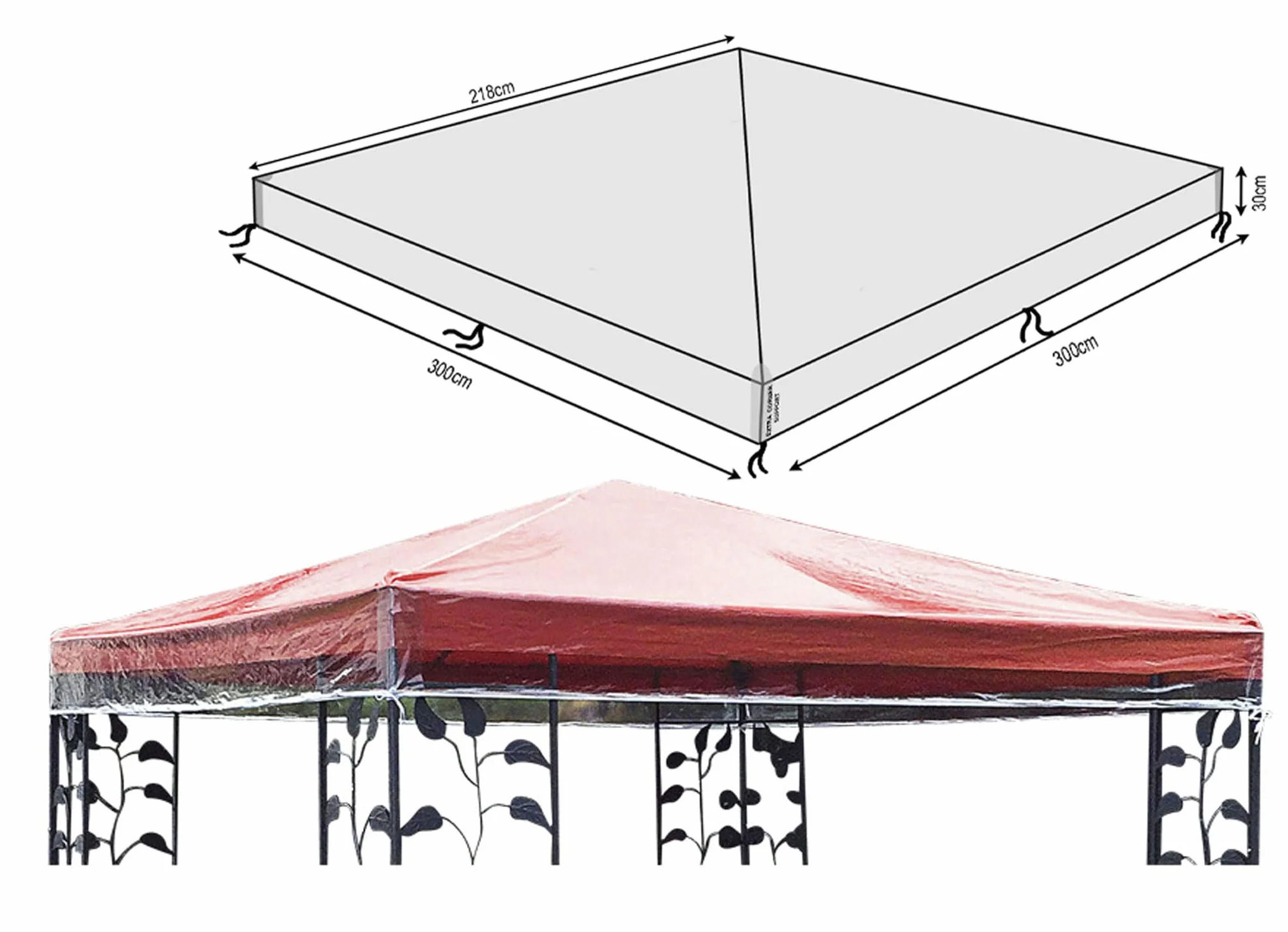 Plandeka ochronna na pawilon 3 x 3 m wodoszczelna przezroczysta