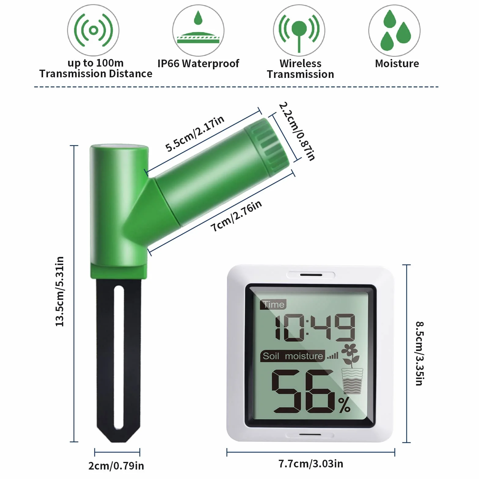 ECOWITT WH0291 tester wilgotności gleby z wyświetlaczem LCD
