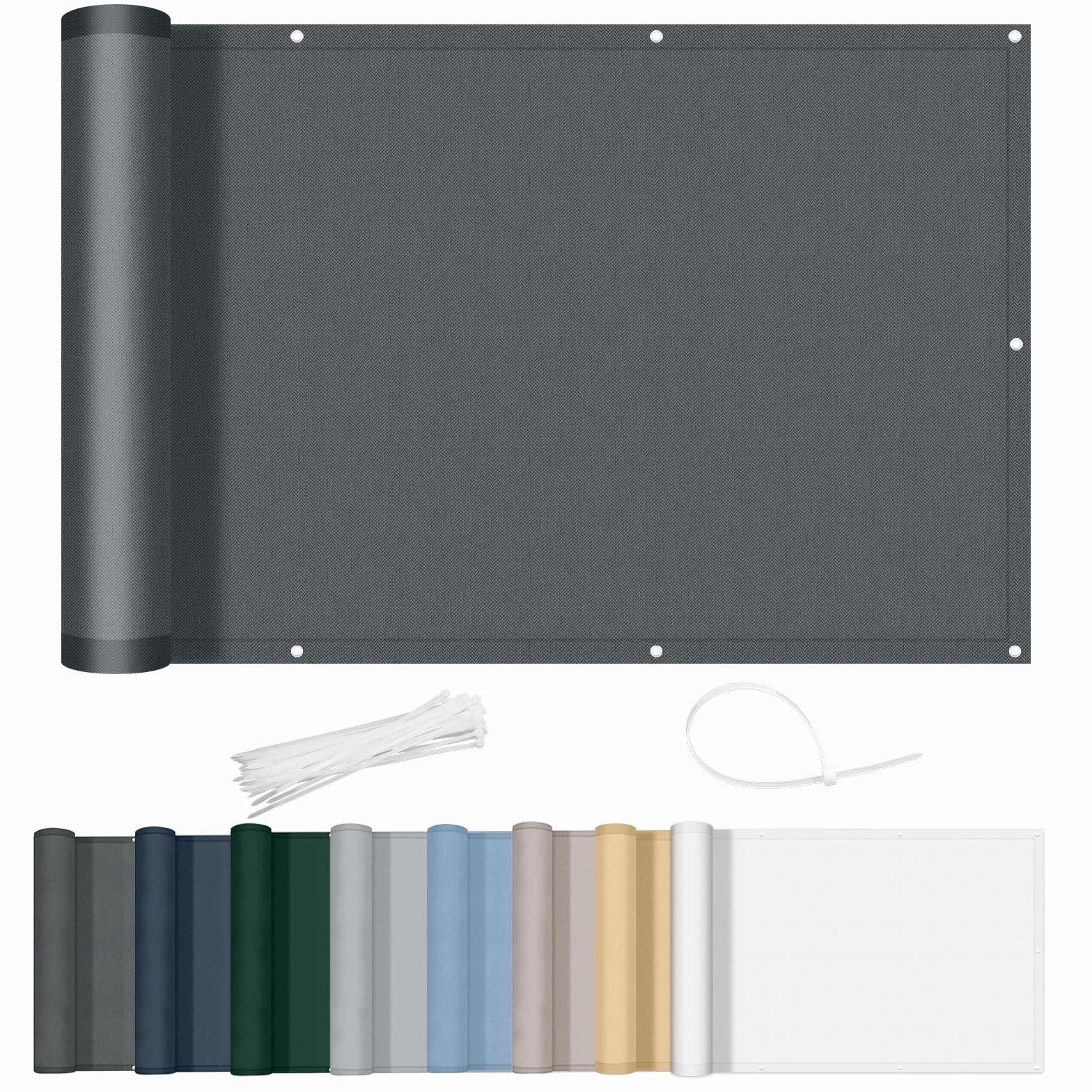 Osłona Balkonowa AXT SHADE 100x800cm PES 170g/m² Antracyt Ochrona przed Wiatrem UV