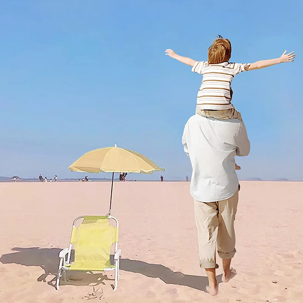 dziecięce składane krzesła plażowe z parasolem, zewnętrzne leżaki plażowe, ogrodowe leżaki na słońce, wielofunkcyjne przenośne krzesła tarasowe dla dzieci