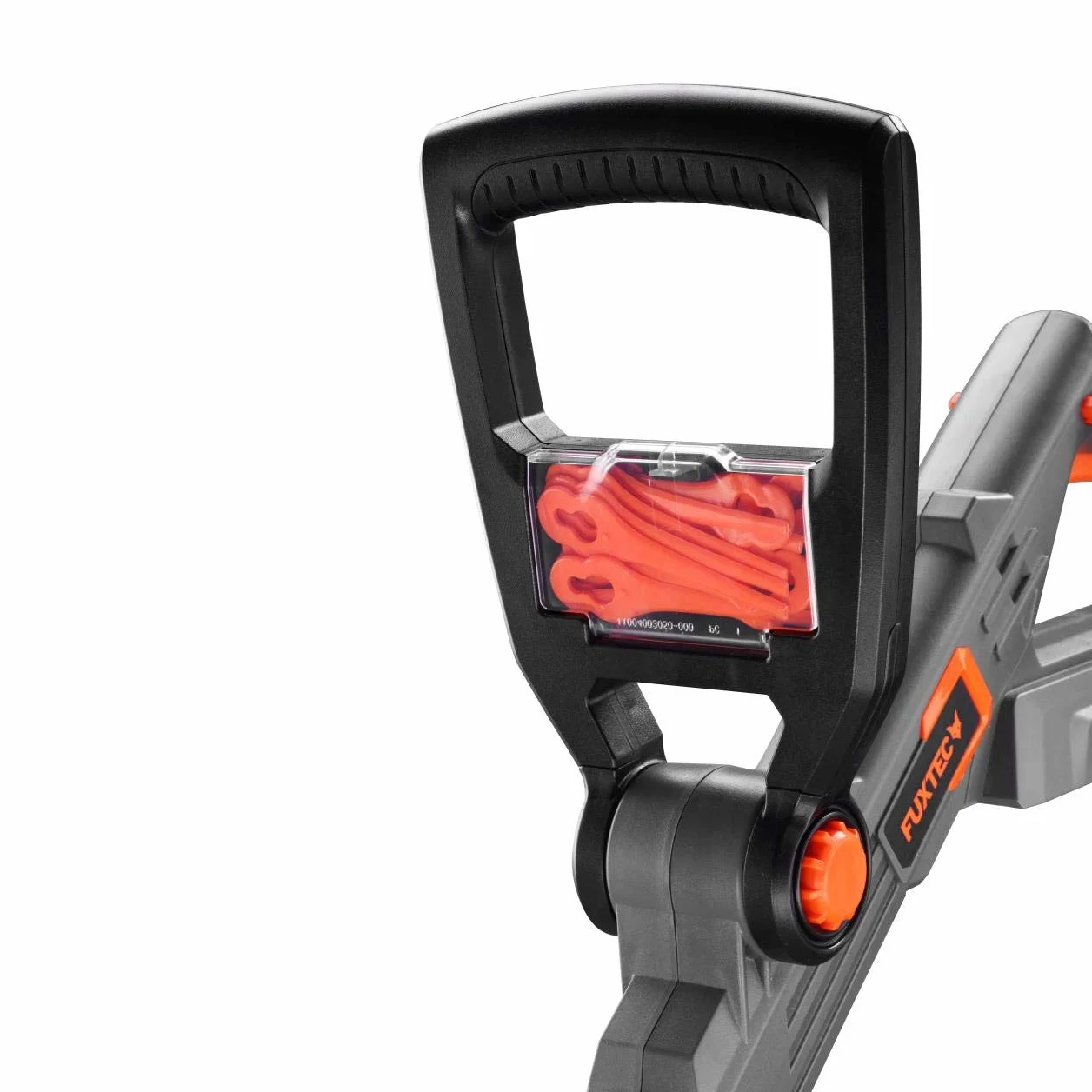 Podkaszarka Elektryczna FUXTEC z Akumulatorem 20 V FX-E1RT20 - Szerokosc Ciecia 25 cm, Lekka i Cicha, Teleskopowy Uchwyt, Bez Akumulatora i Ladowarki