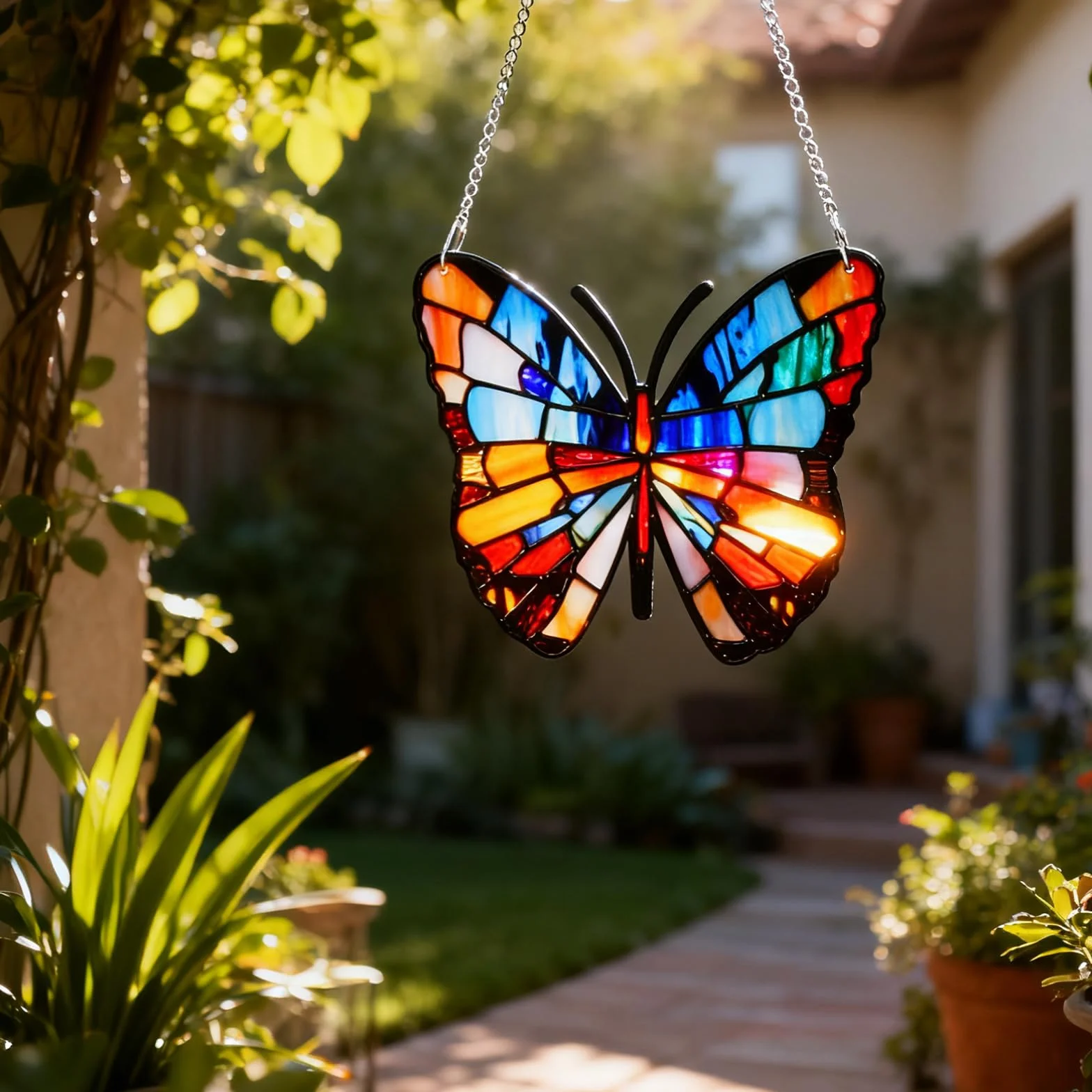 Łapacz słońca dekoracja na okno motyl wiszący ogród Boże Narodzenie